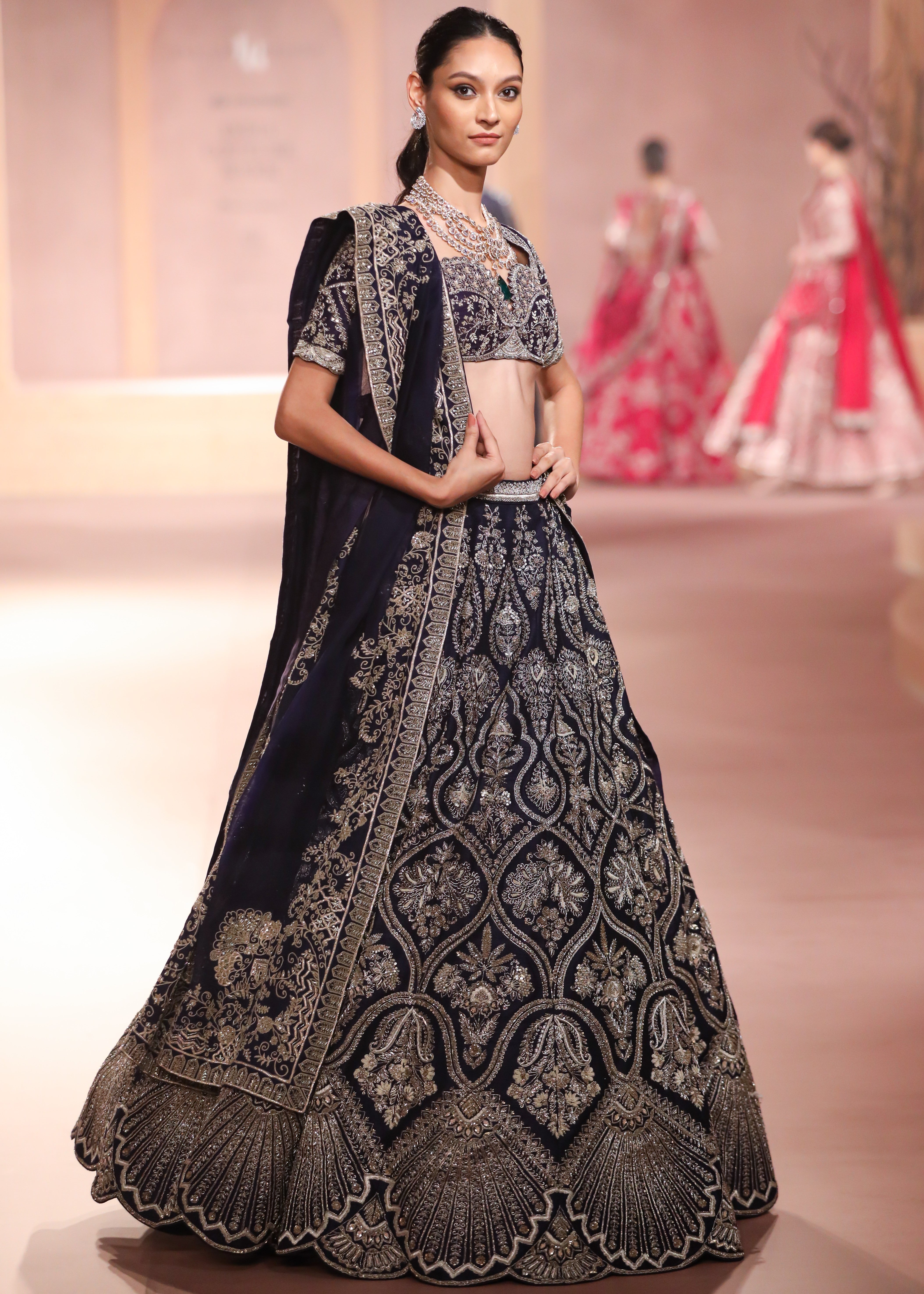 Purple Raw Silk Lehenga Set