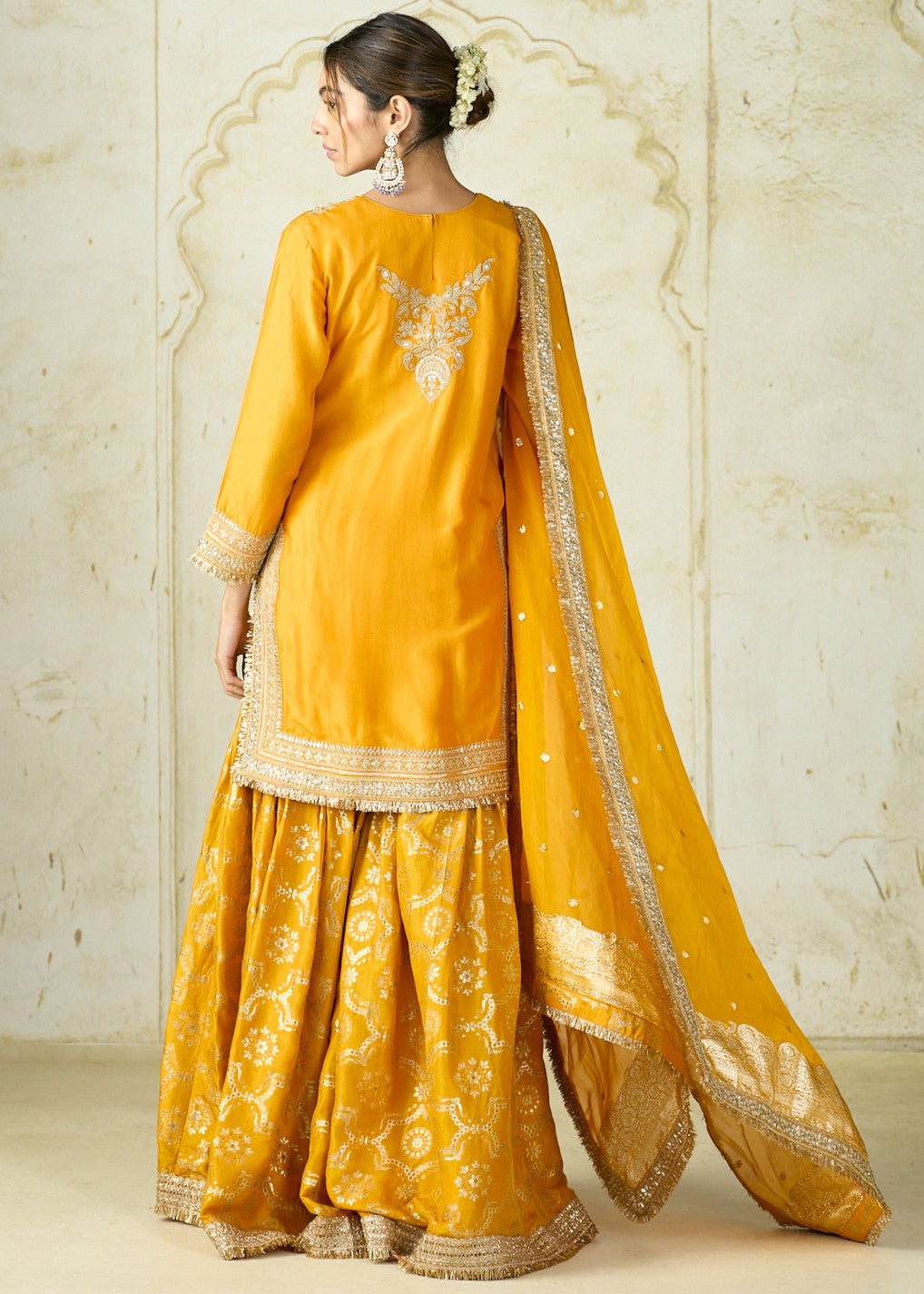 Mustard Yellow Ameena Sharara Set