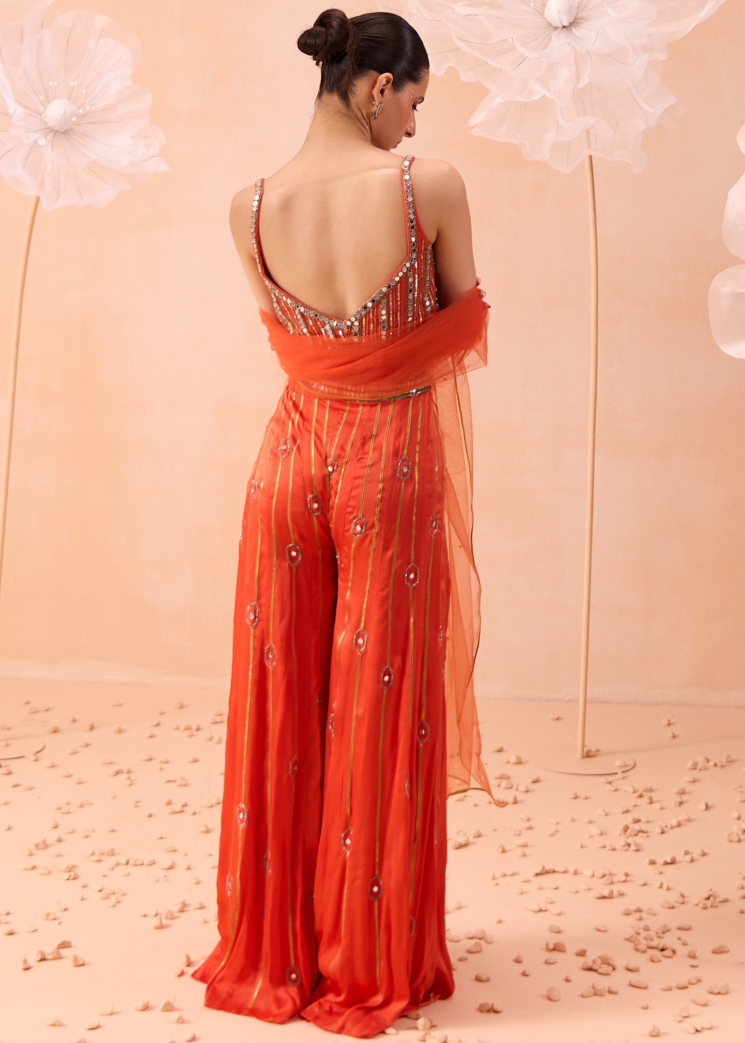 Candy Orange Pant Set