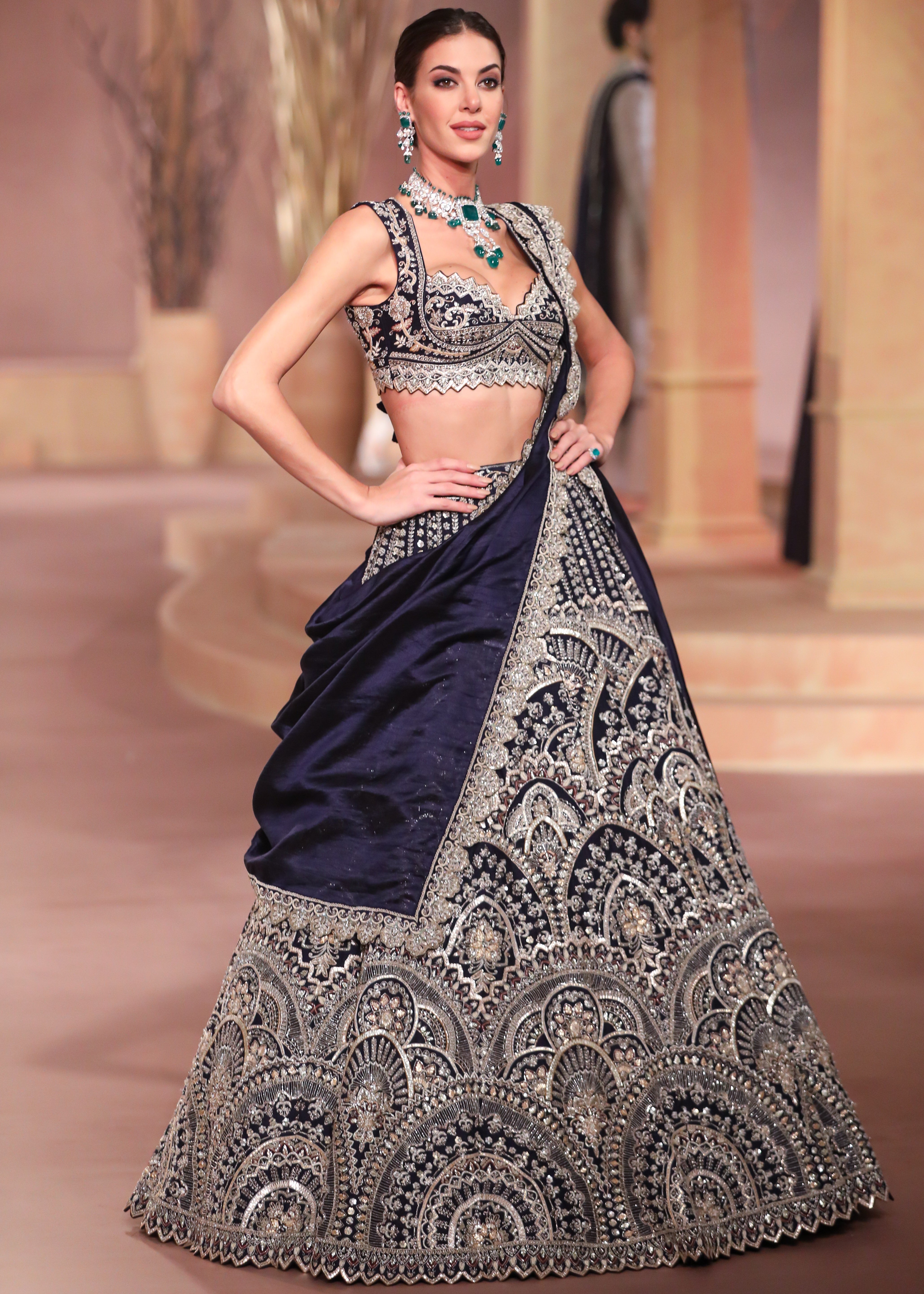 Purple Organza Lehenga Set