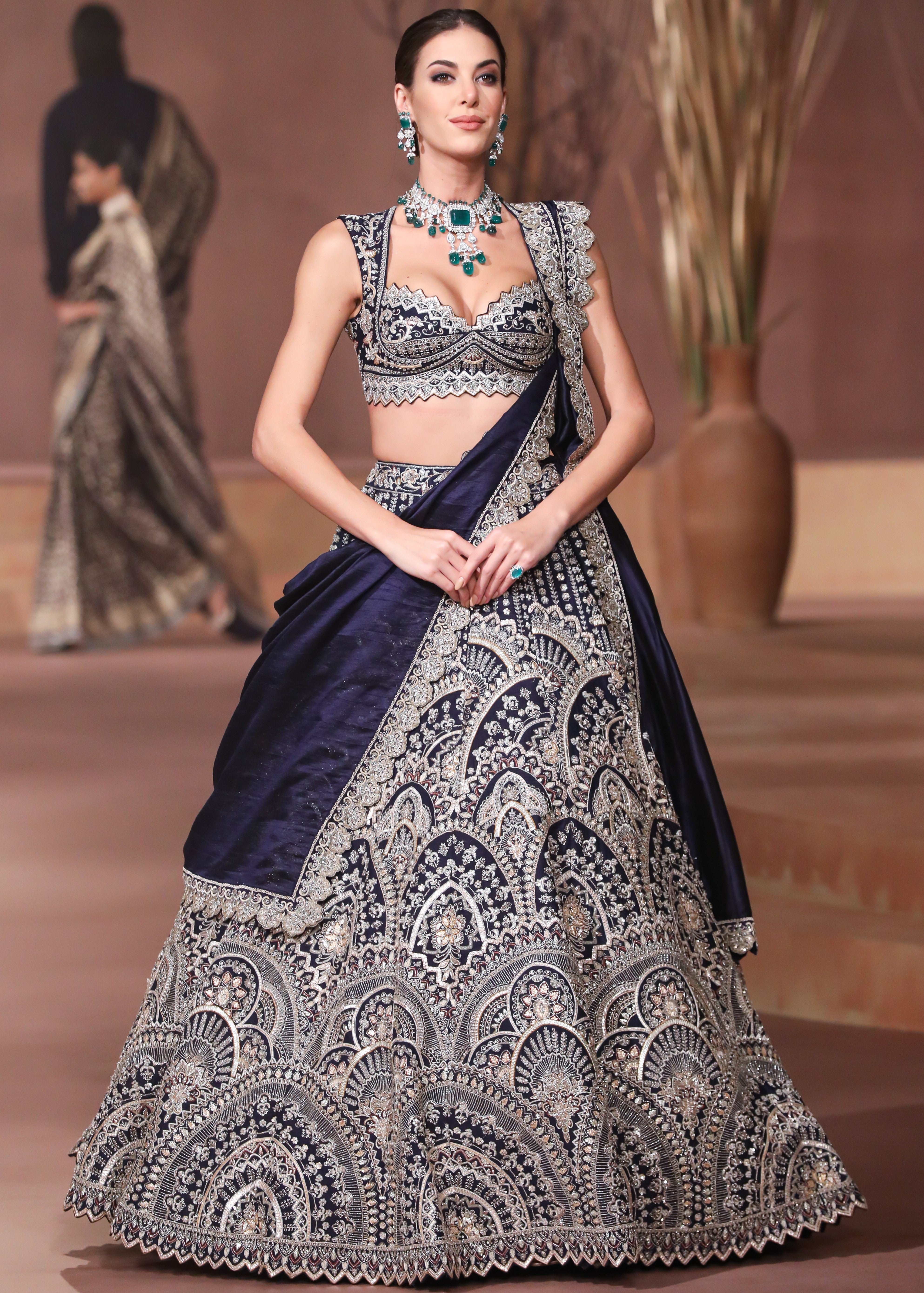 Purple Organza Lehenga Set