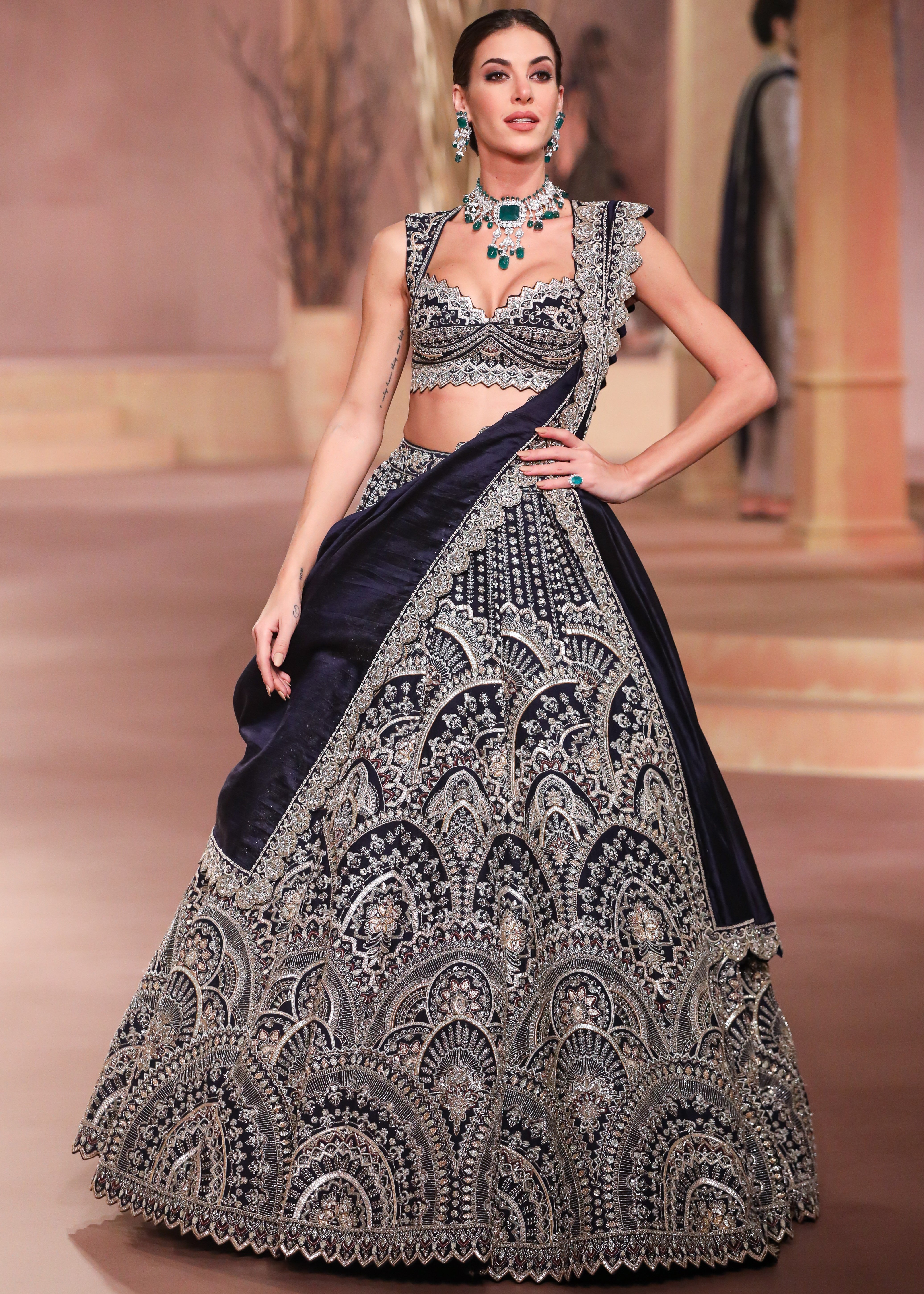 Purple Organza Lehenga Set