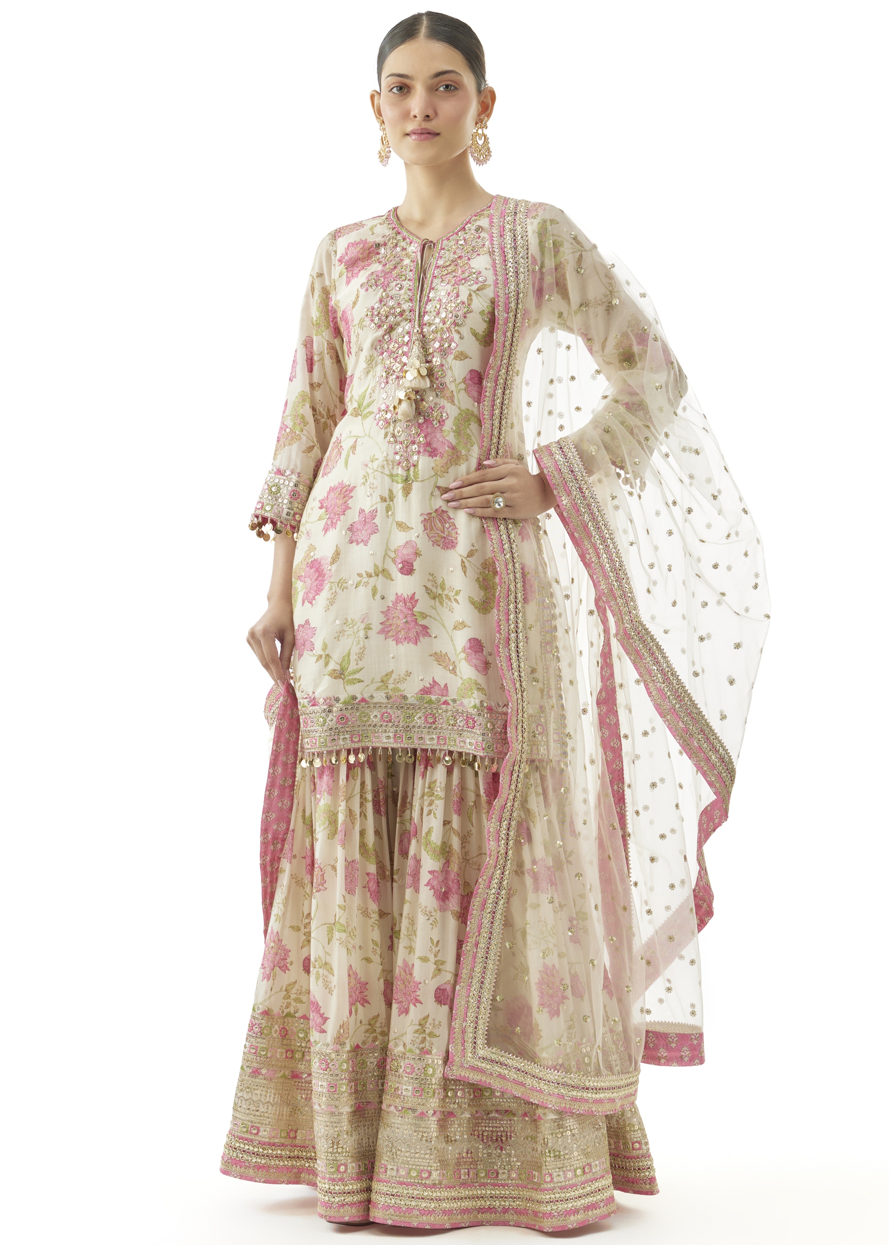 Ivory Niyati Sharara Set