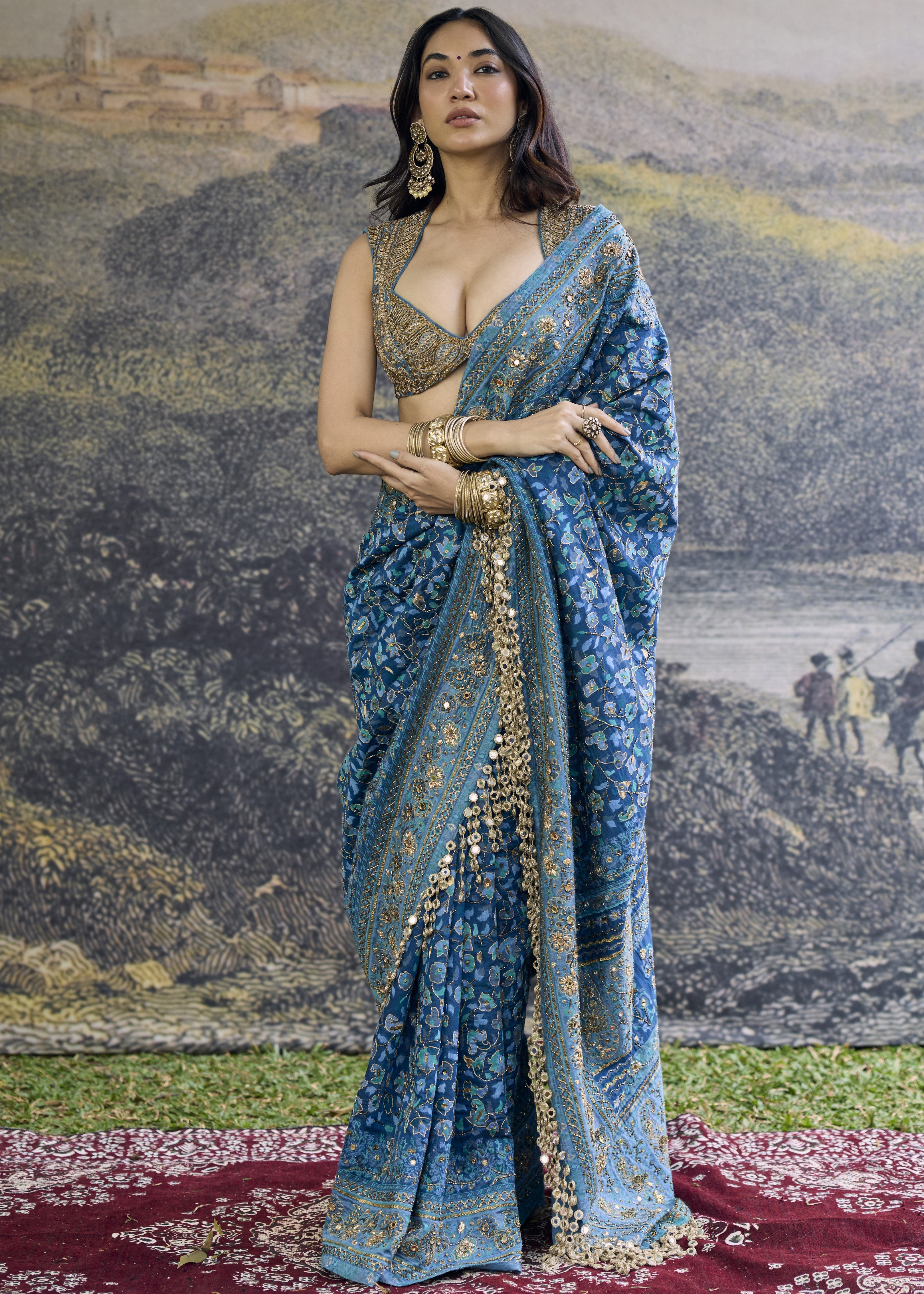 Neelambari Sari Set