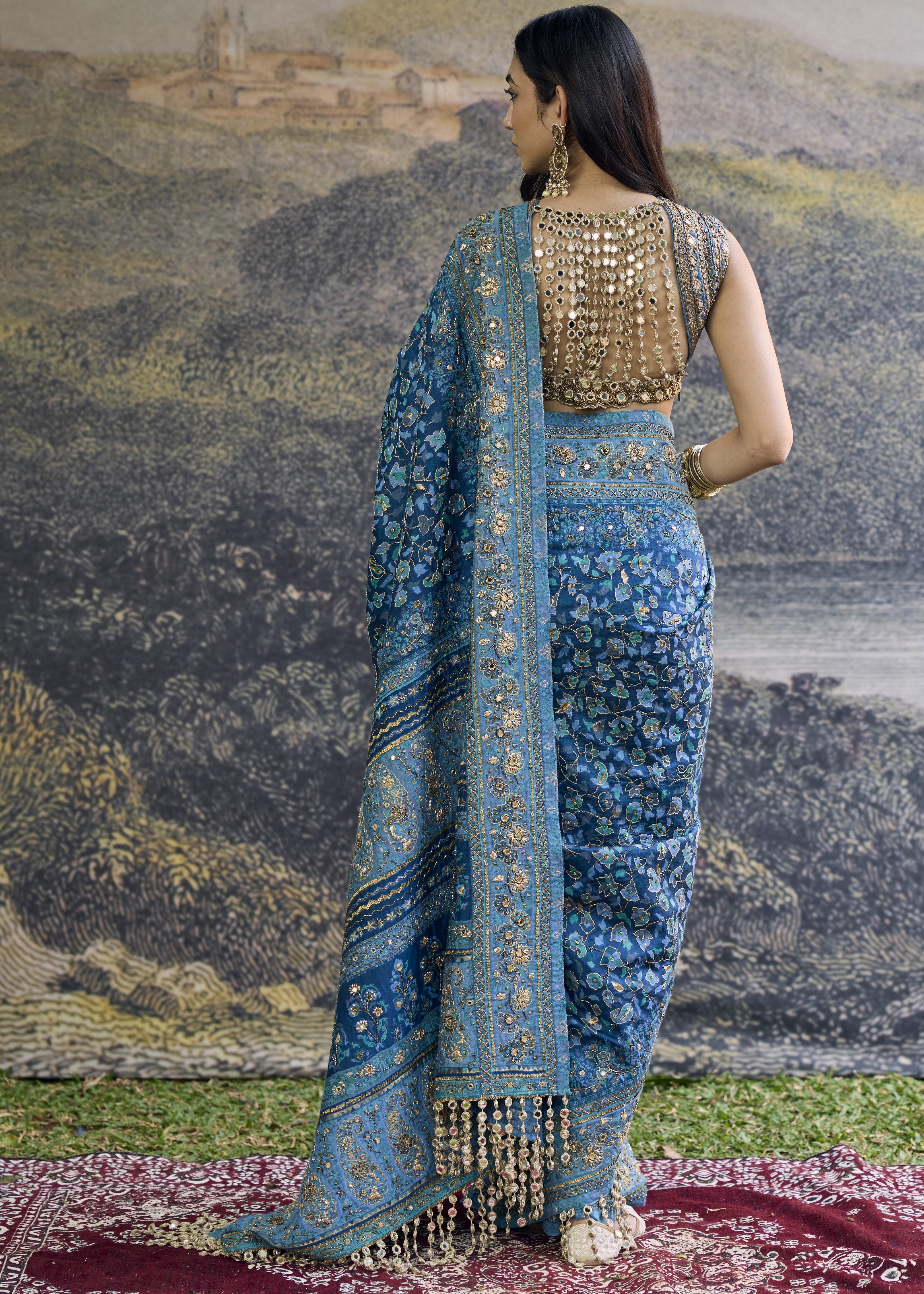 Neelambari Sari Set