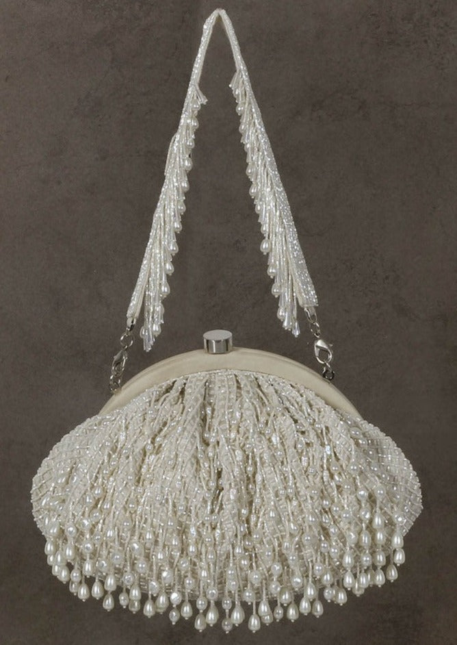 Opal Soft Pouch Pristine Pearl Ivory Clutch