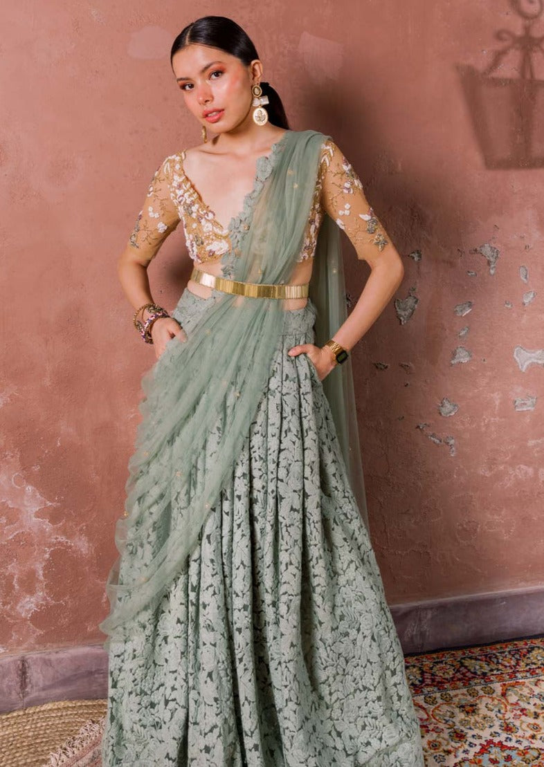 Notes Of Mint Lehenga