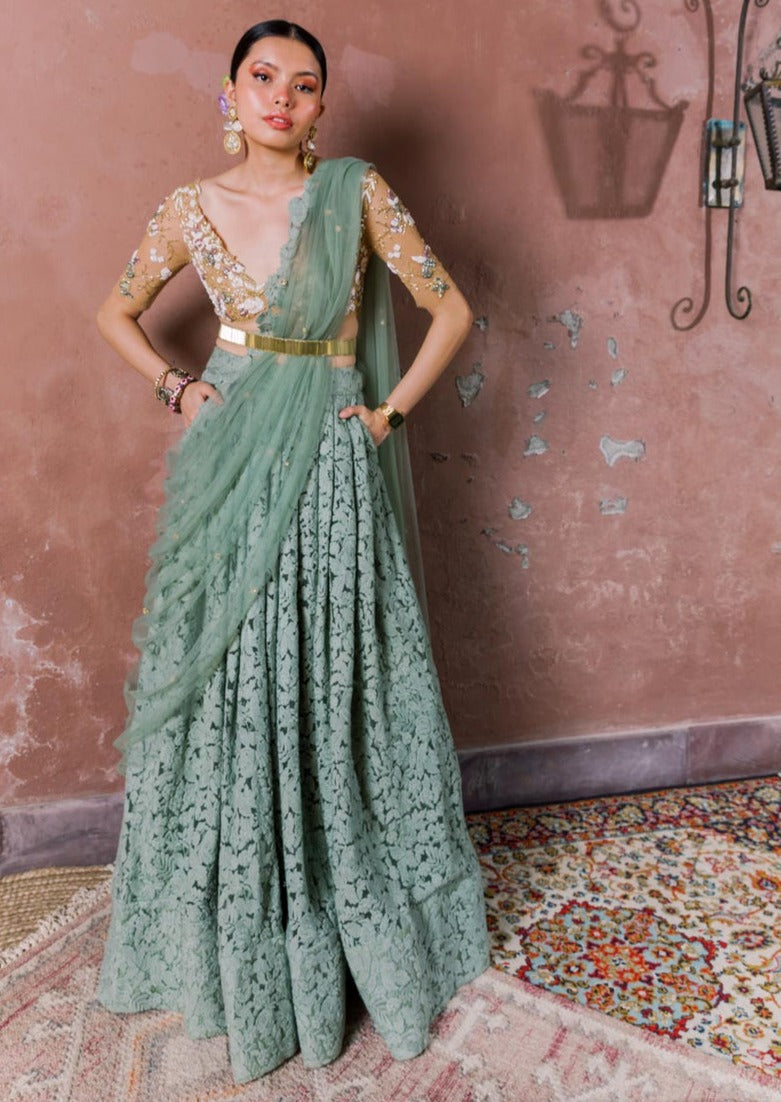 Notes Of Mint Lehenga