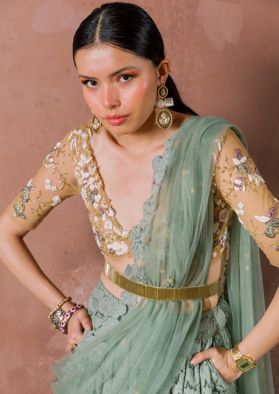 Notes Of Mint Lehenga