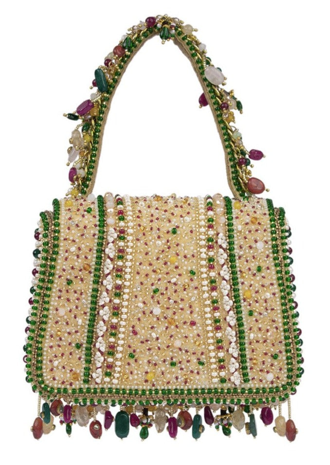 Amara Mini Trapezium Ruby Red Emerald Green Mini Bag