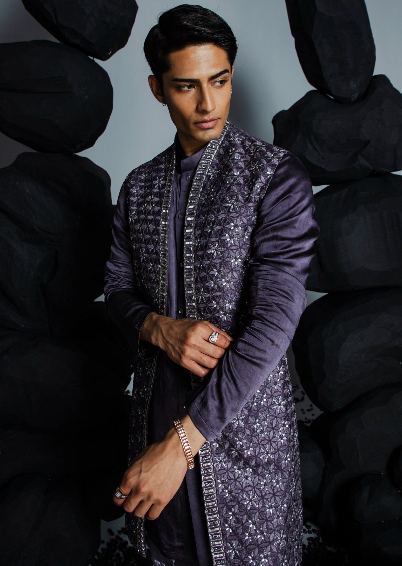 Majestic Floral Shrug Set