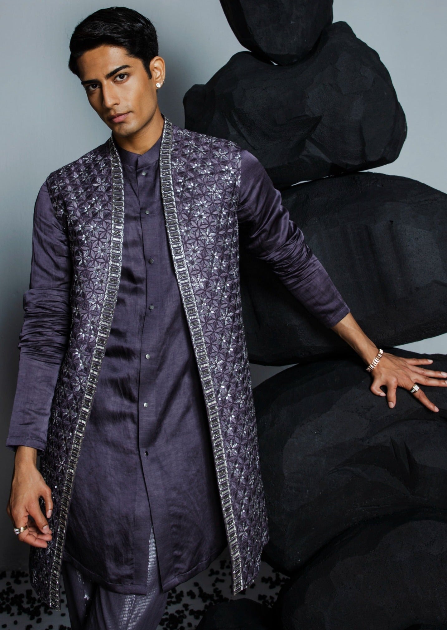 Majestic Floral Shrug Set