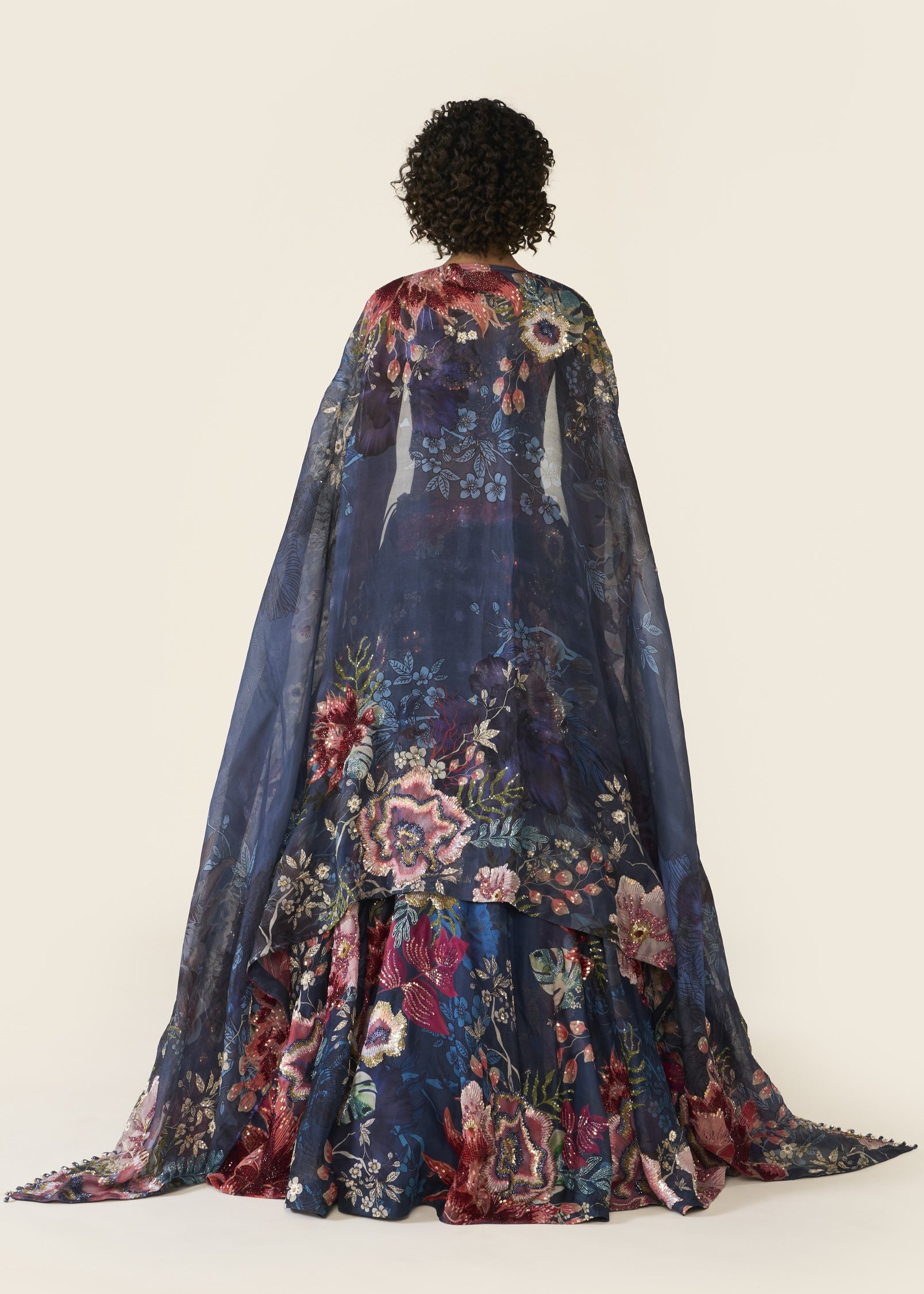 Blue Printed Lehenga Set