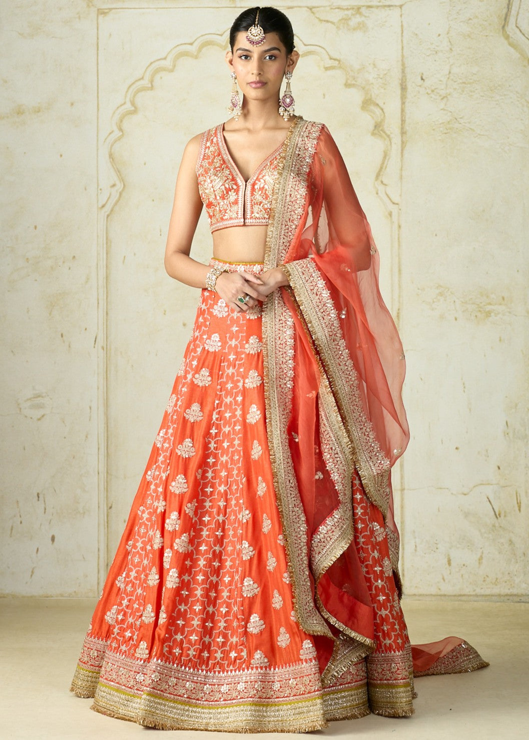 Orange Ayat Lehenga Set
