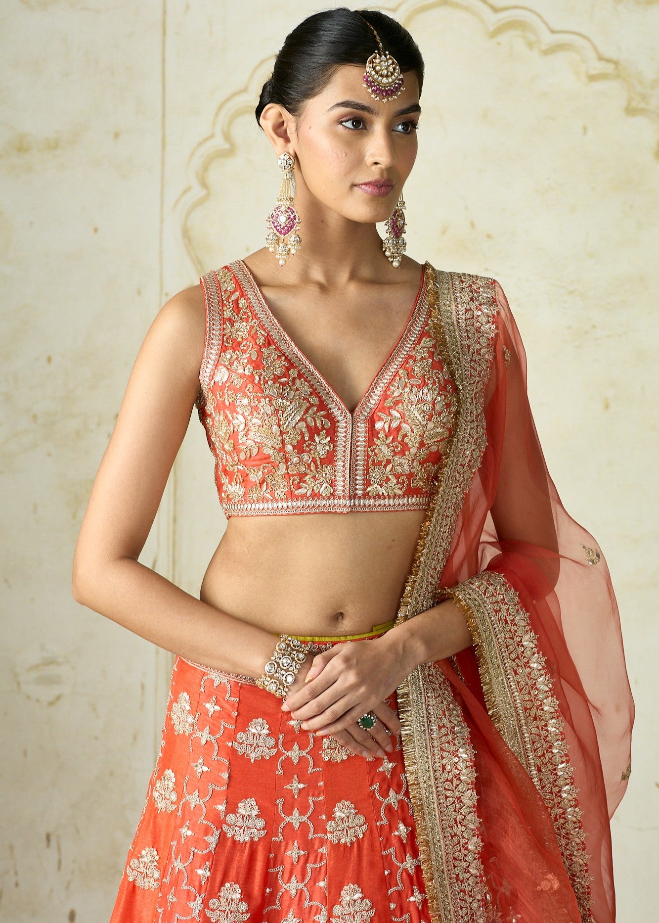Orange Ayat Lehenga Set