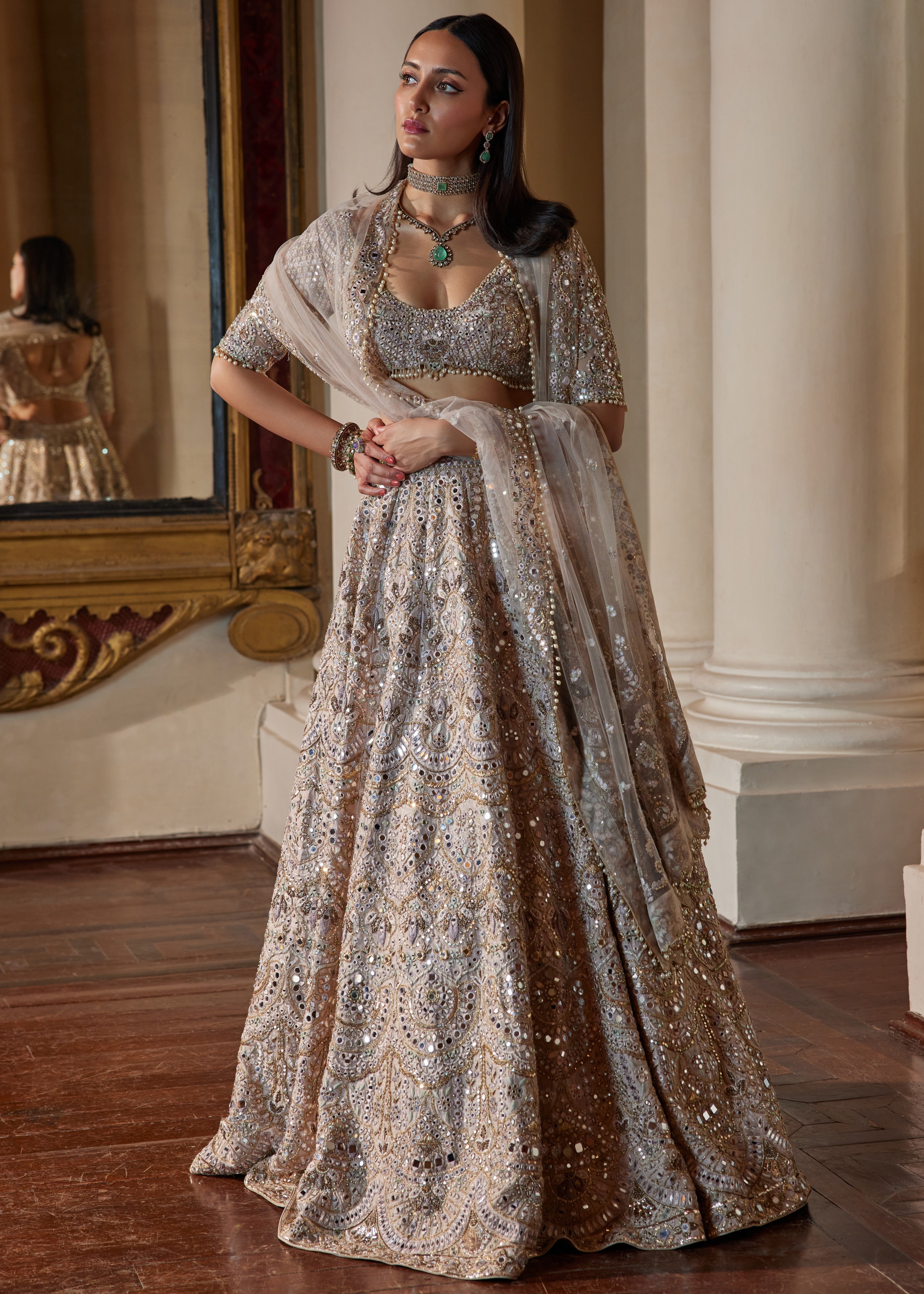 Dusky Rose Mirror Lehenga Set