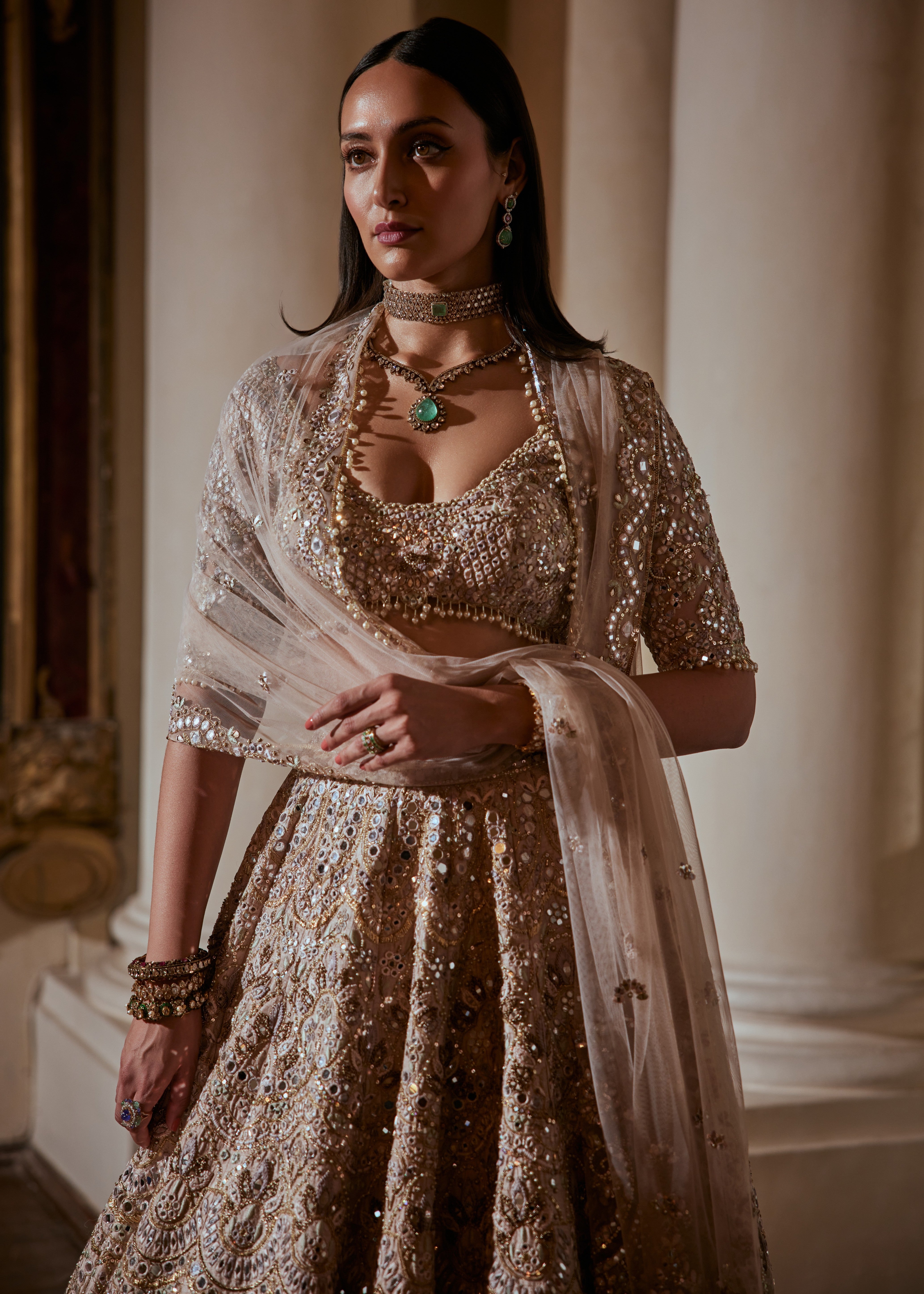 Dusky Rose Mirror Lehenga Set