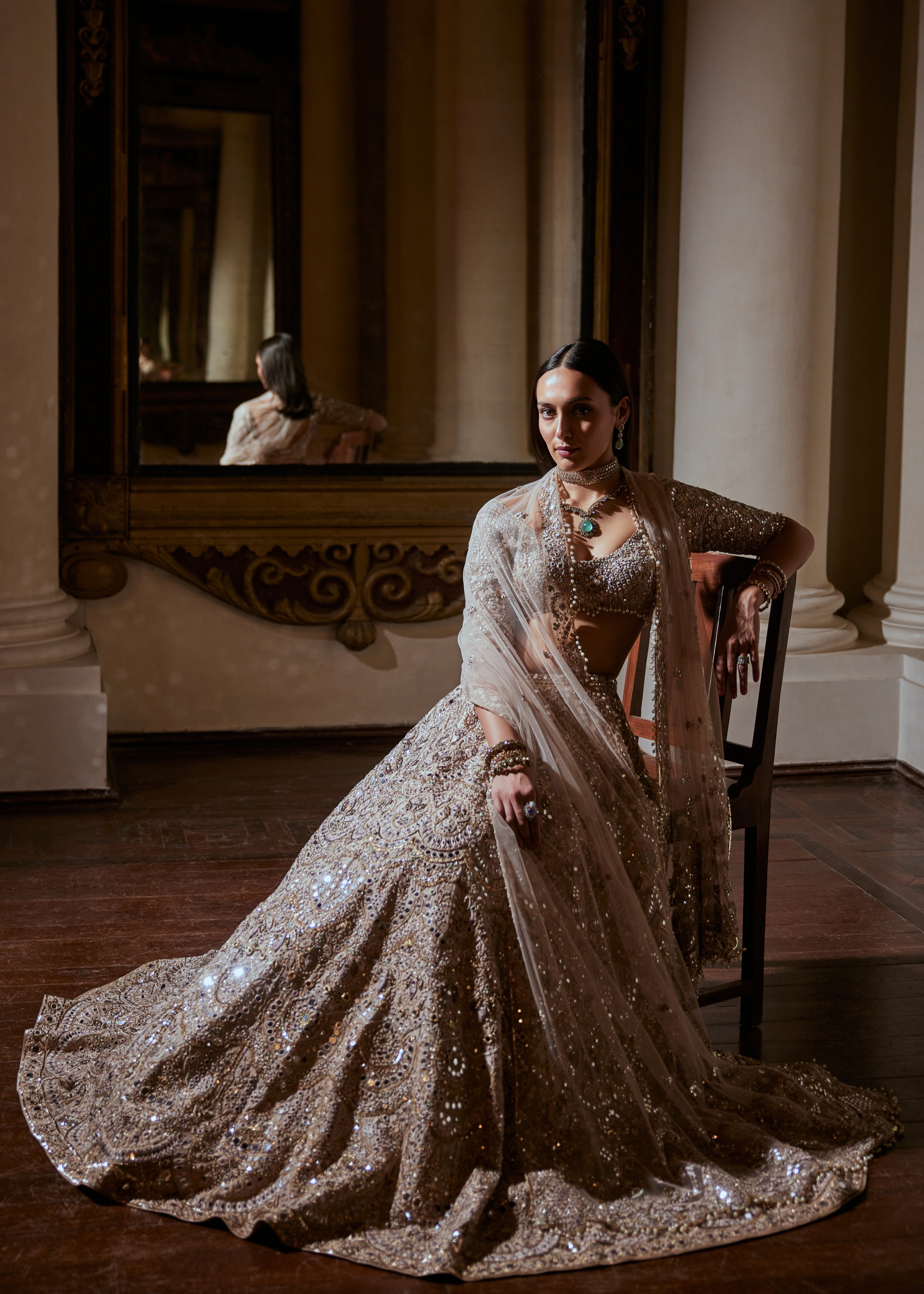 Dusky Rose Mirror Lehenga Set