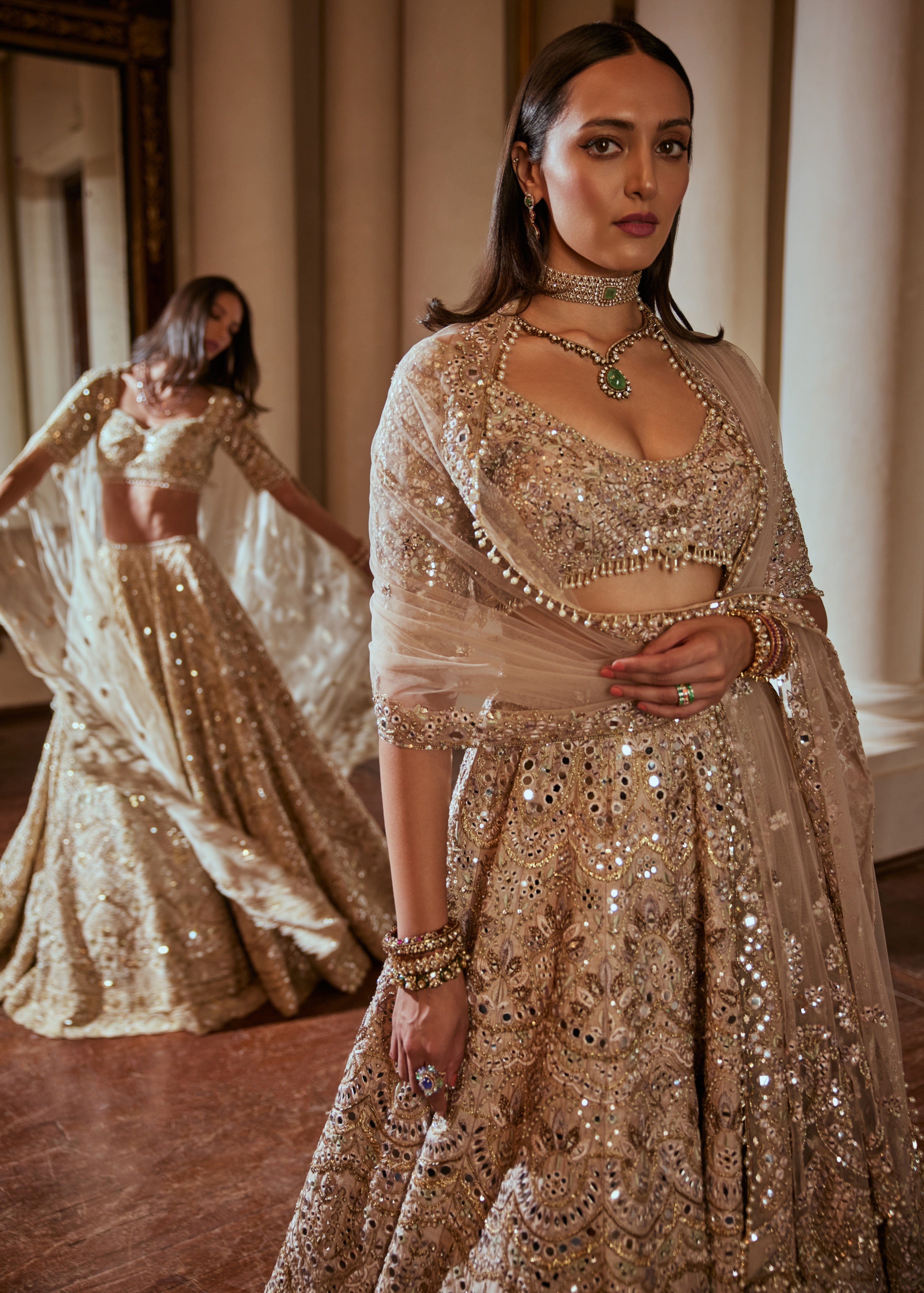 Dusky Rose Mirror Lehenga Set