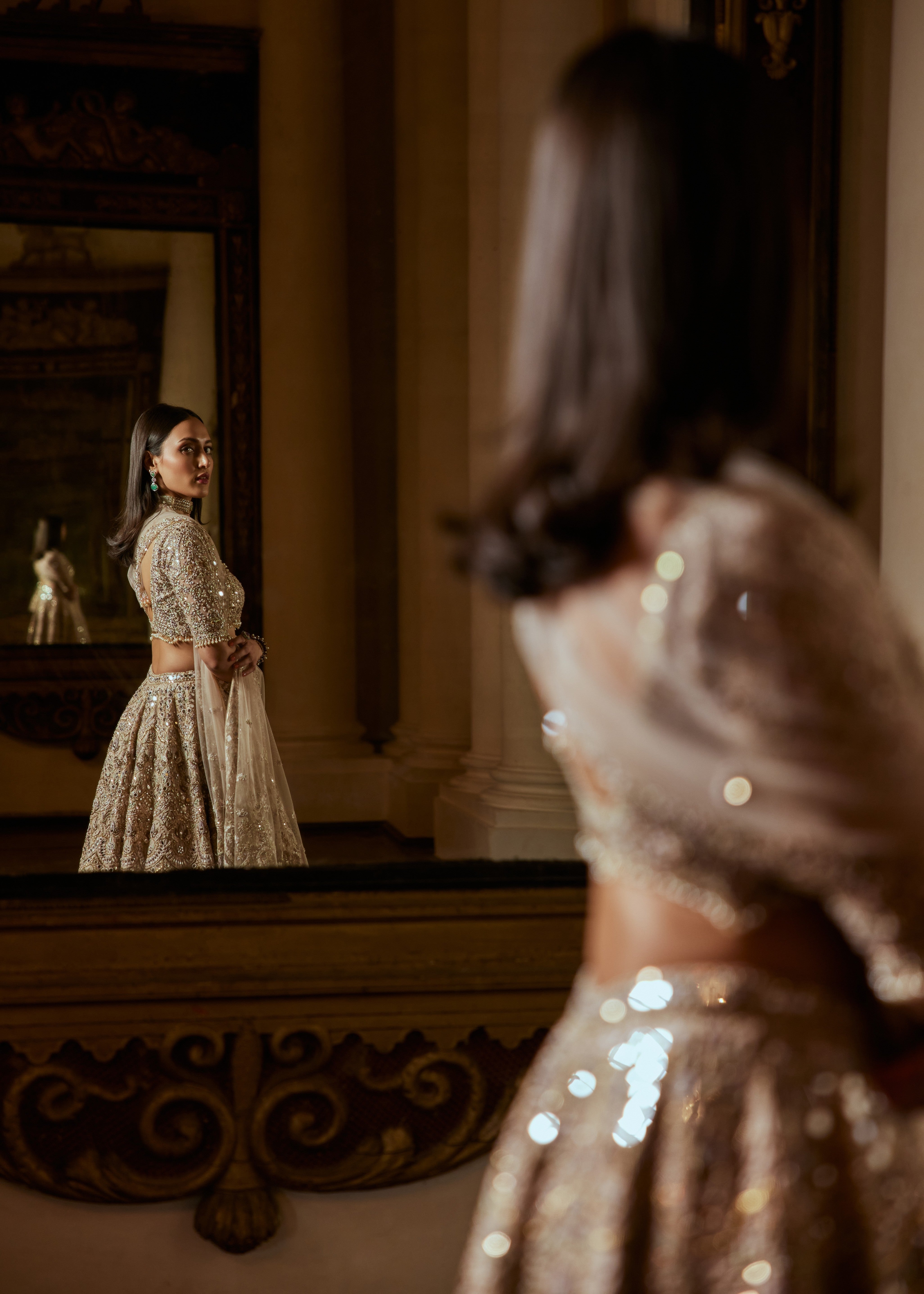 Dusky Rose Mirror Lehenga Set