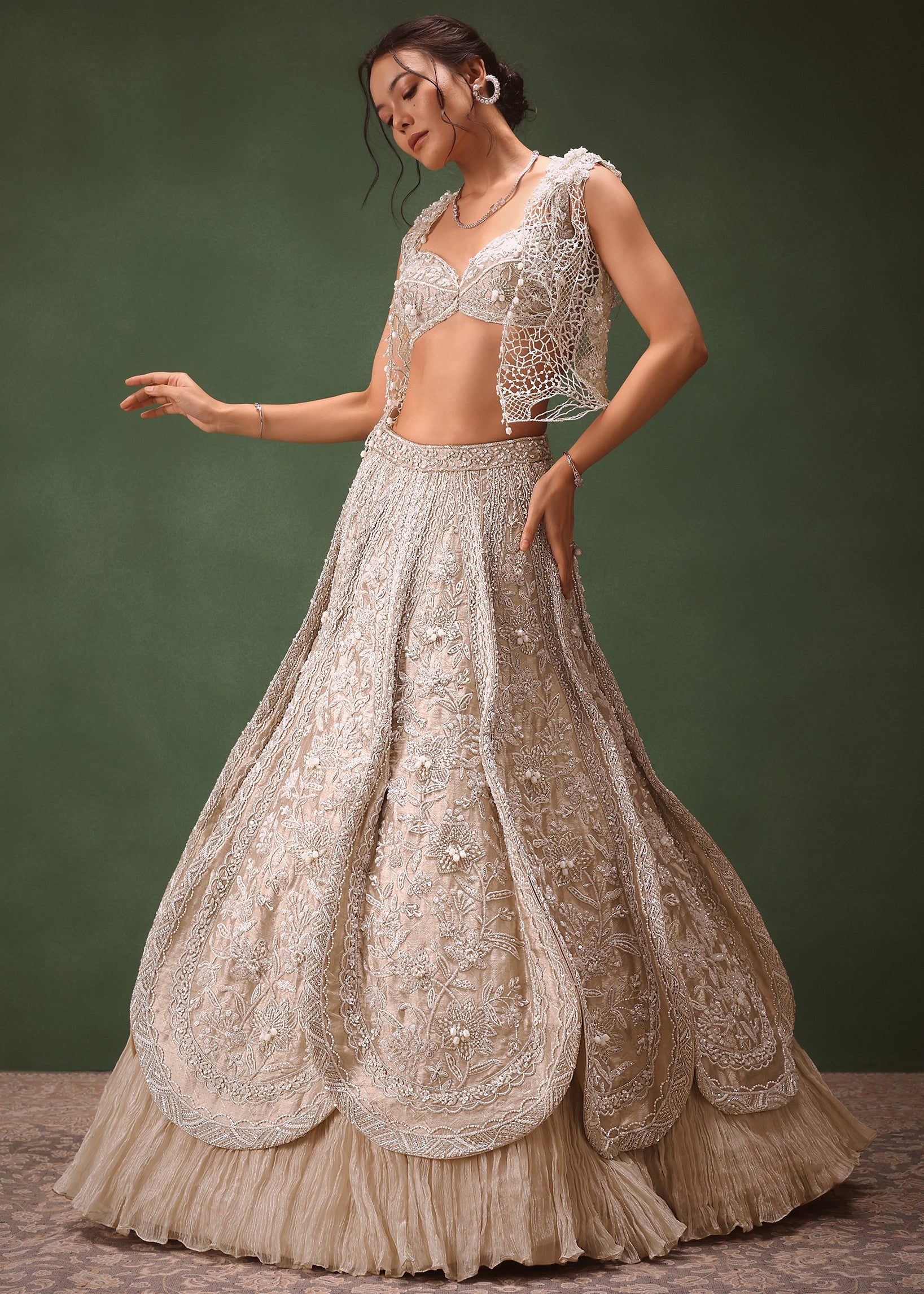 Silver Embroidered Lehenga