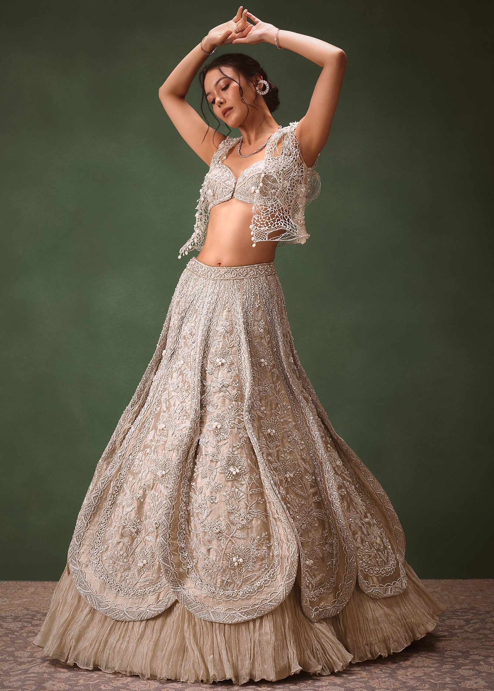 Silver Embroidered Lehenga