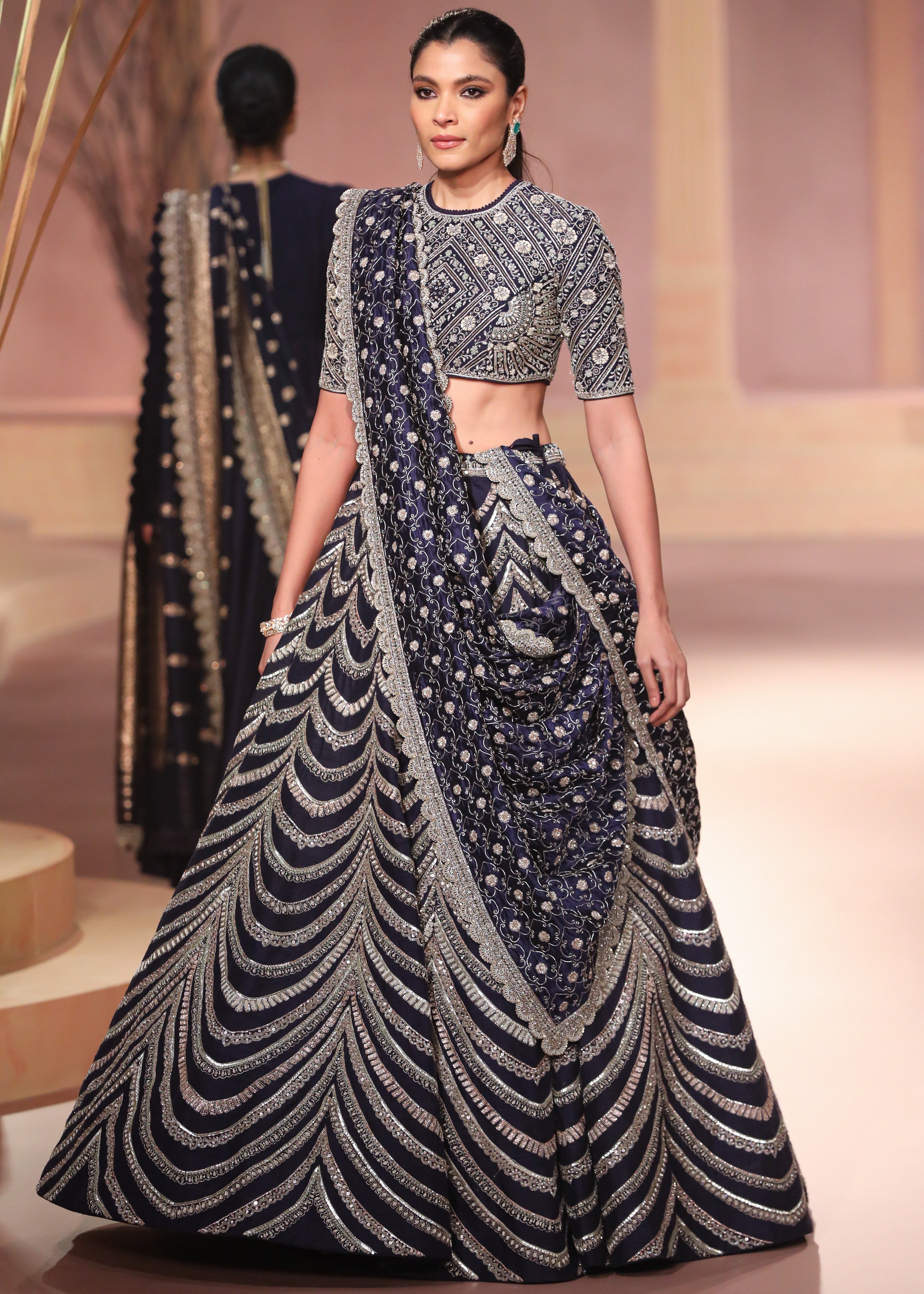 Purple Raw Silk Lehenga Set