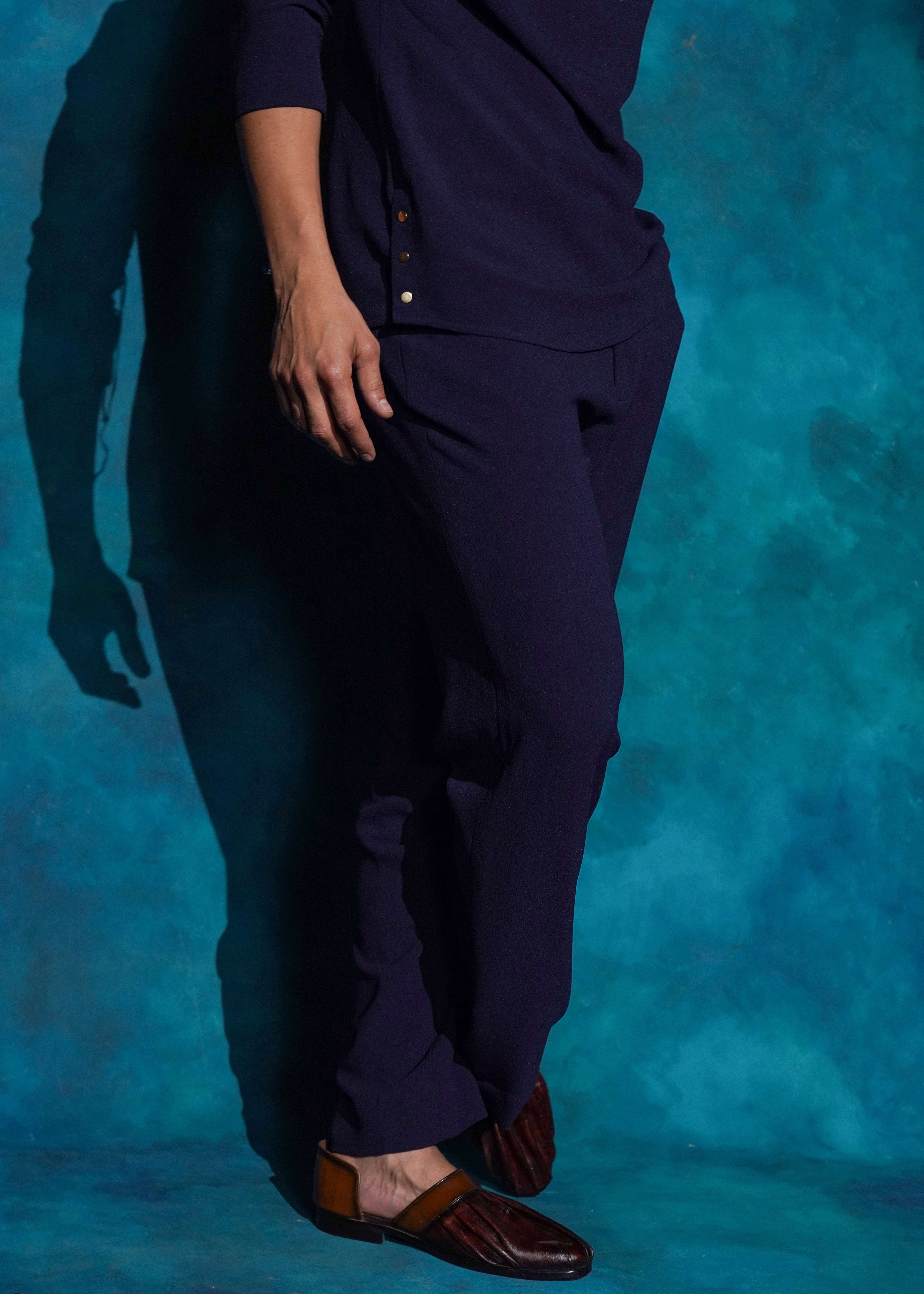 Midnight Blue Cowl Kurta Set