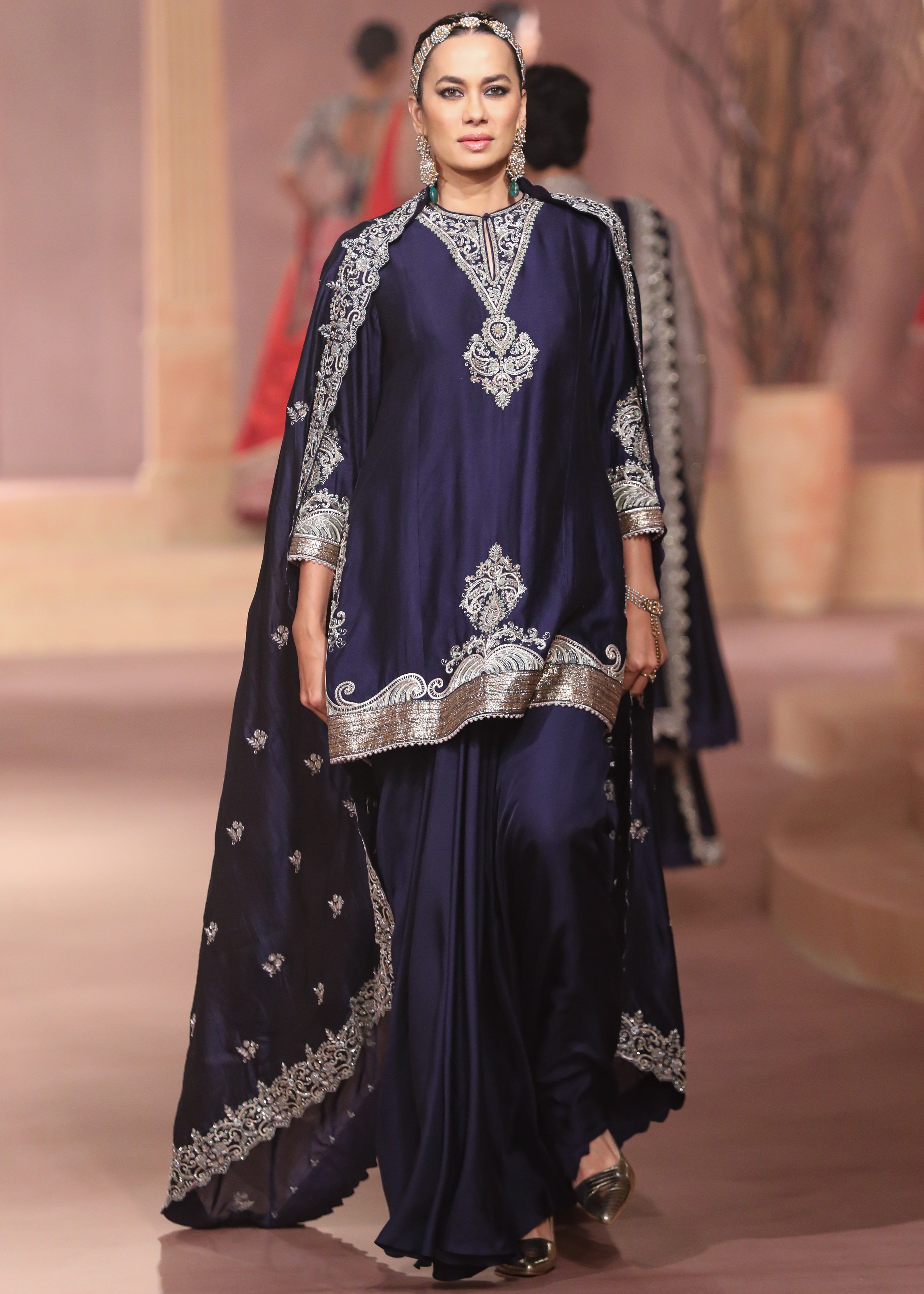 Purple Silk Tunic Set