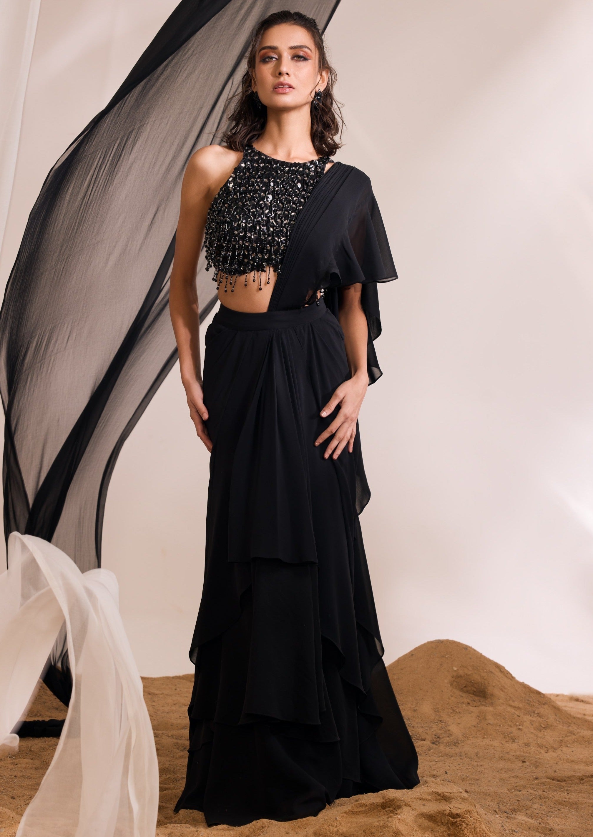 Black Hailey Sari