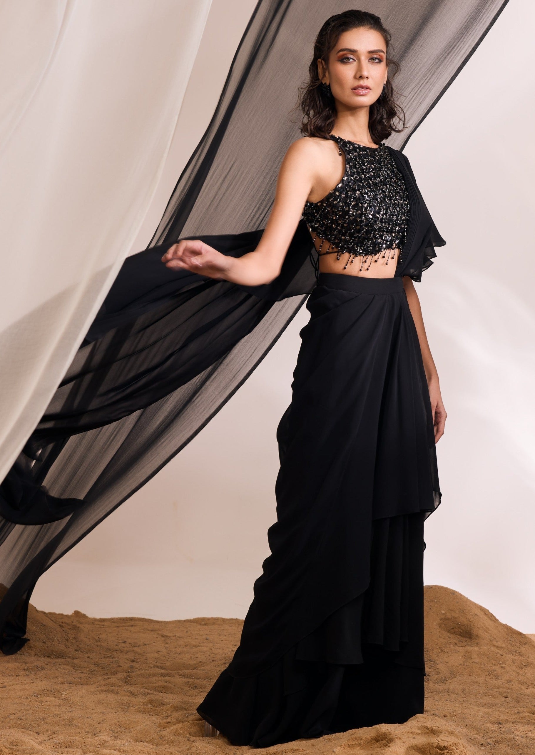 Black Hailey Sari