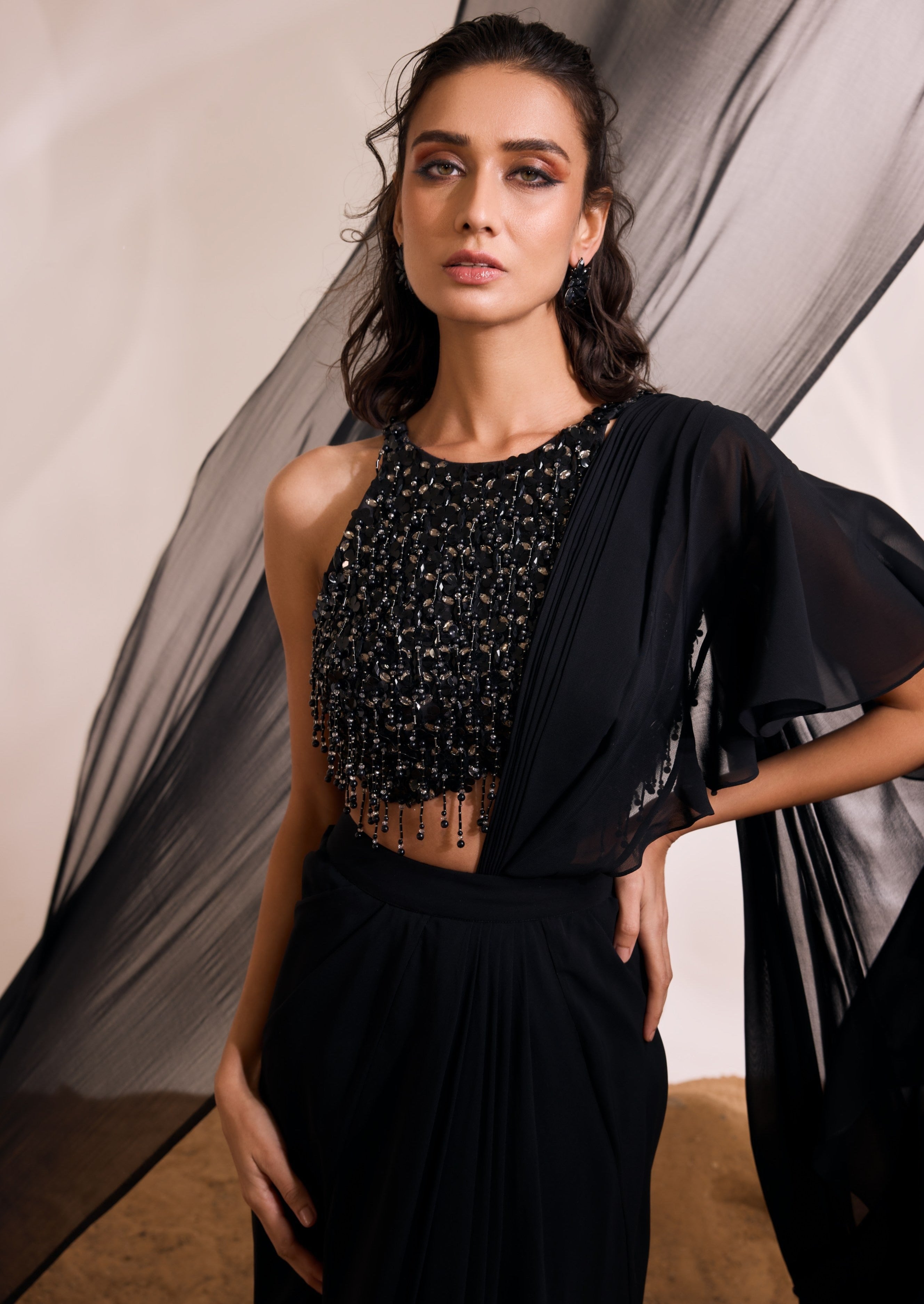 Black Hailey Sari