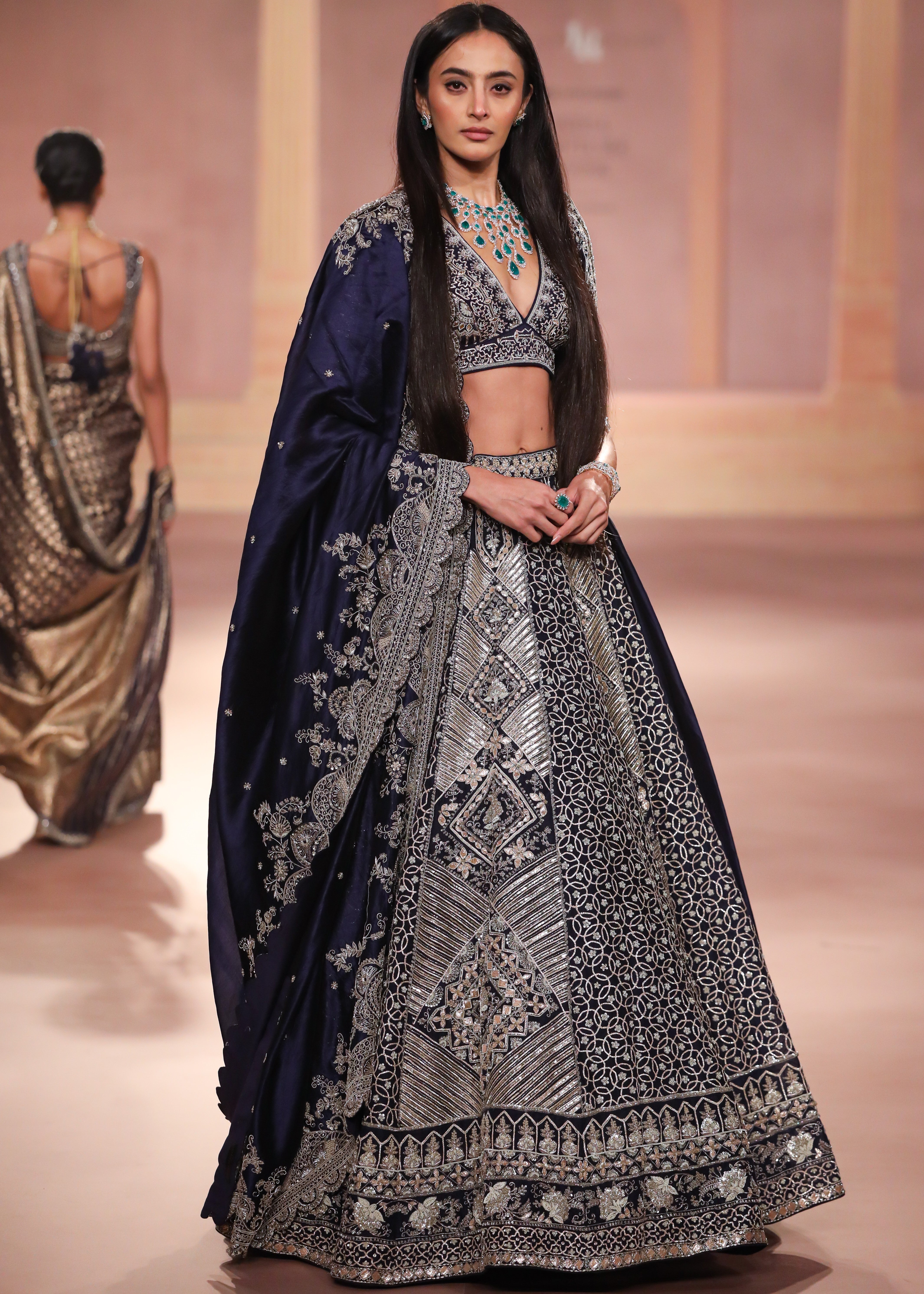 Purple Raw Silk Lehenga Set