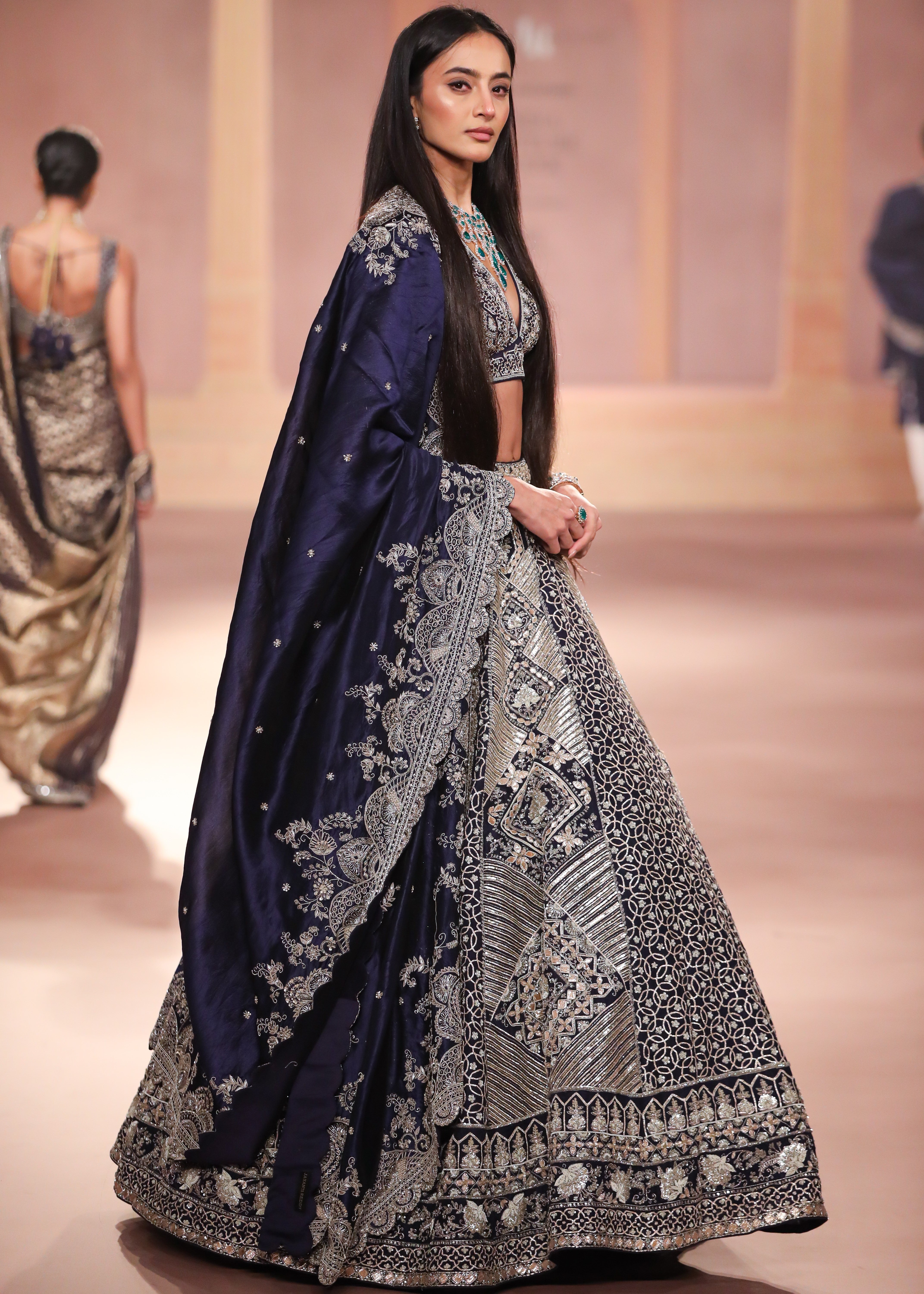 Purple Raw Silk Lehenga Set