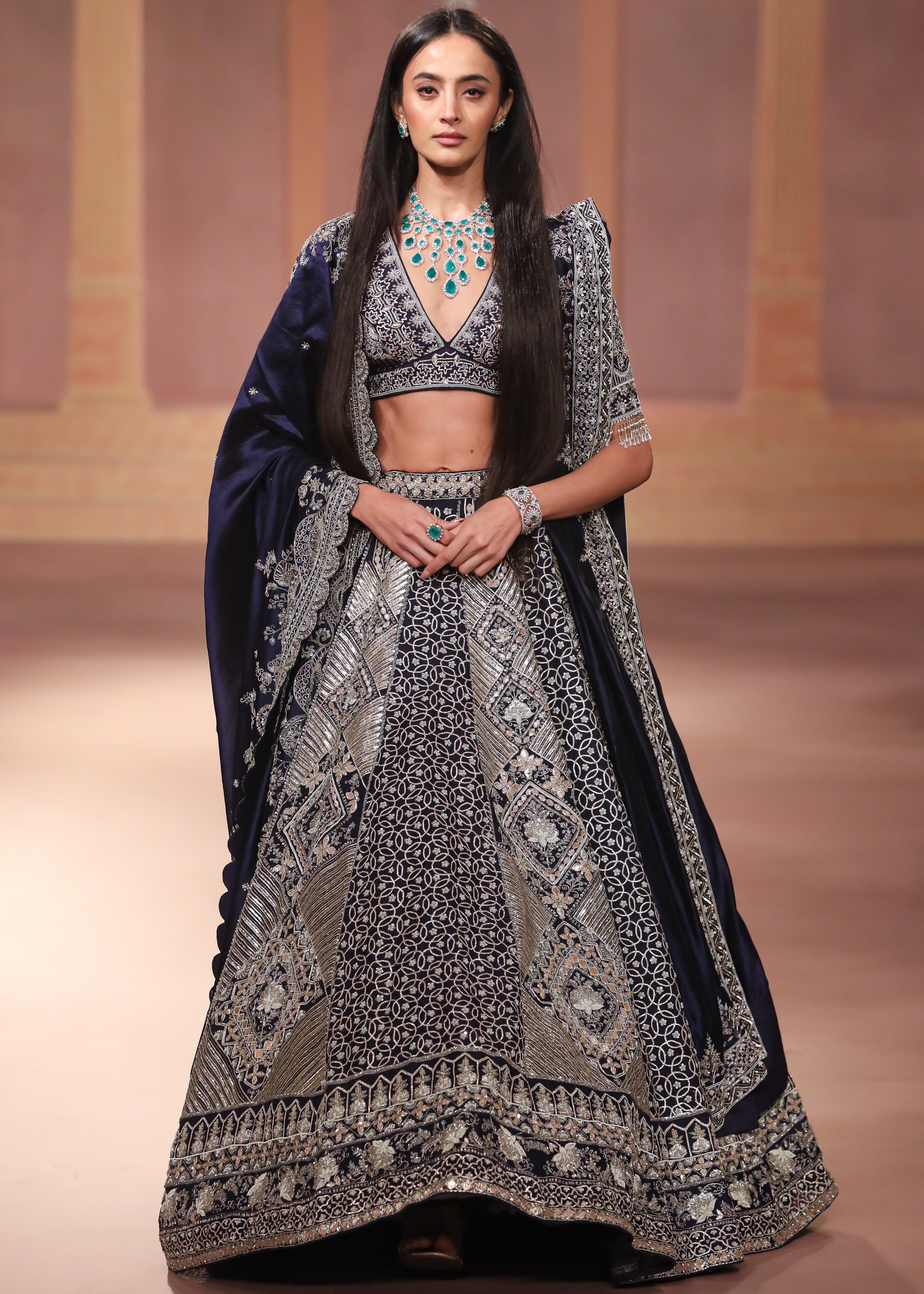 Purple Raw Silk Lehenga Set
