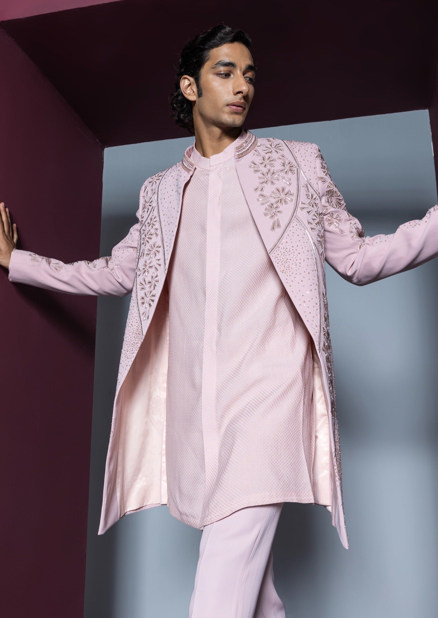 Mehroom Sherwani Set