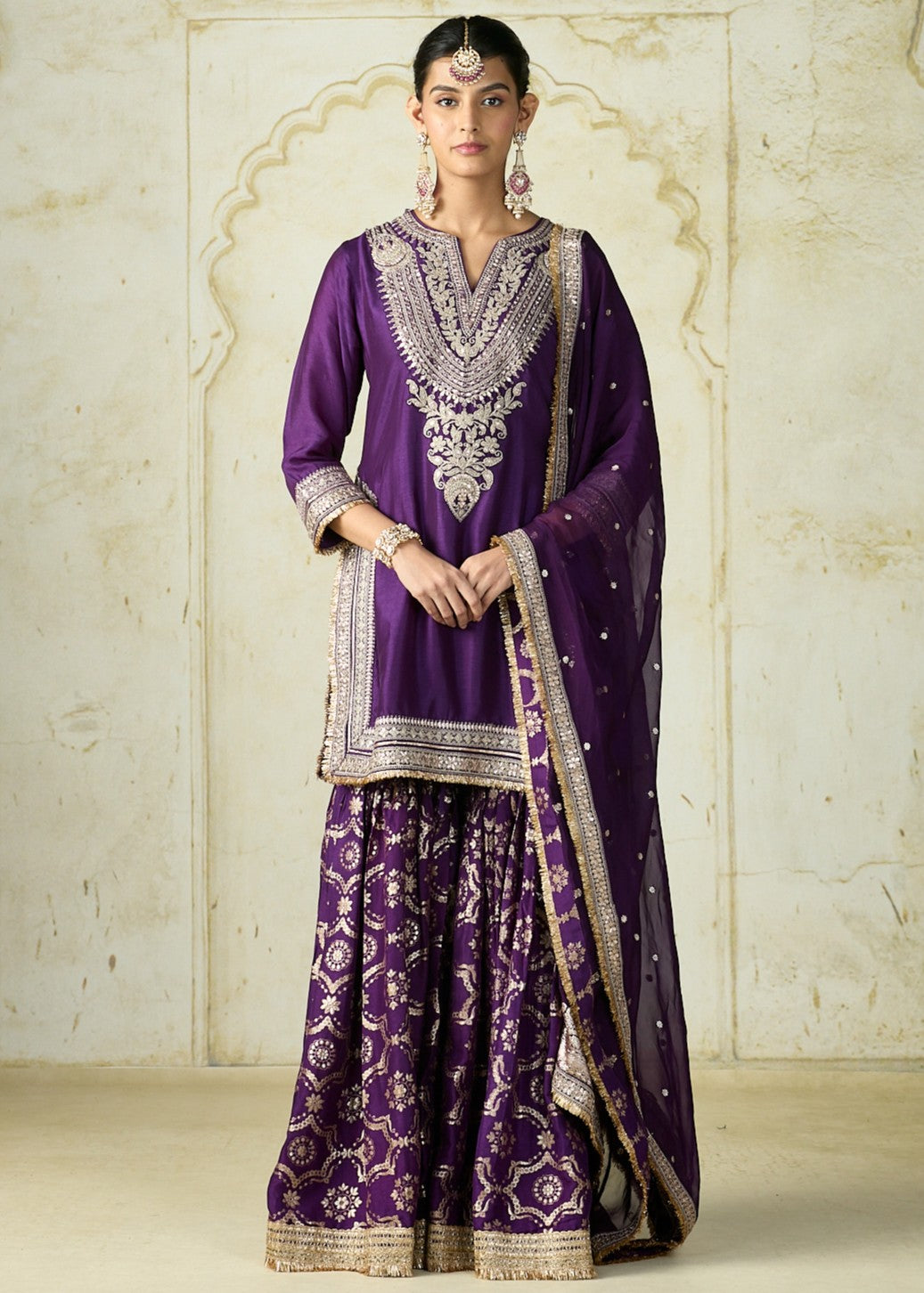 Purple Ameena Sharara Set
