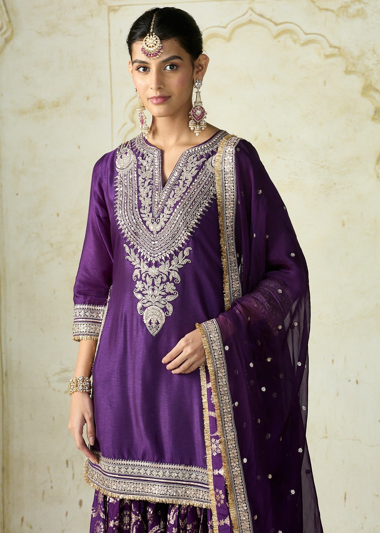 Purple Ameena Sharara Set