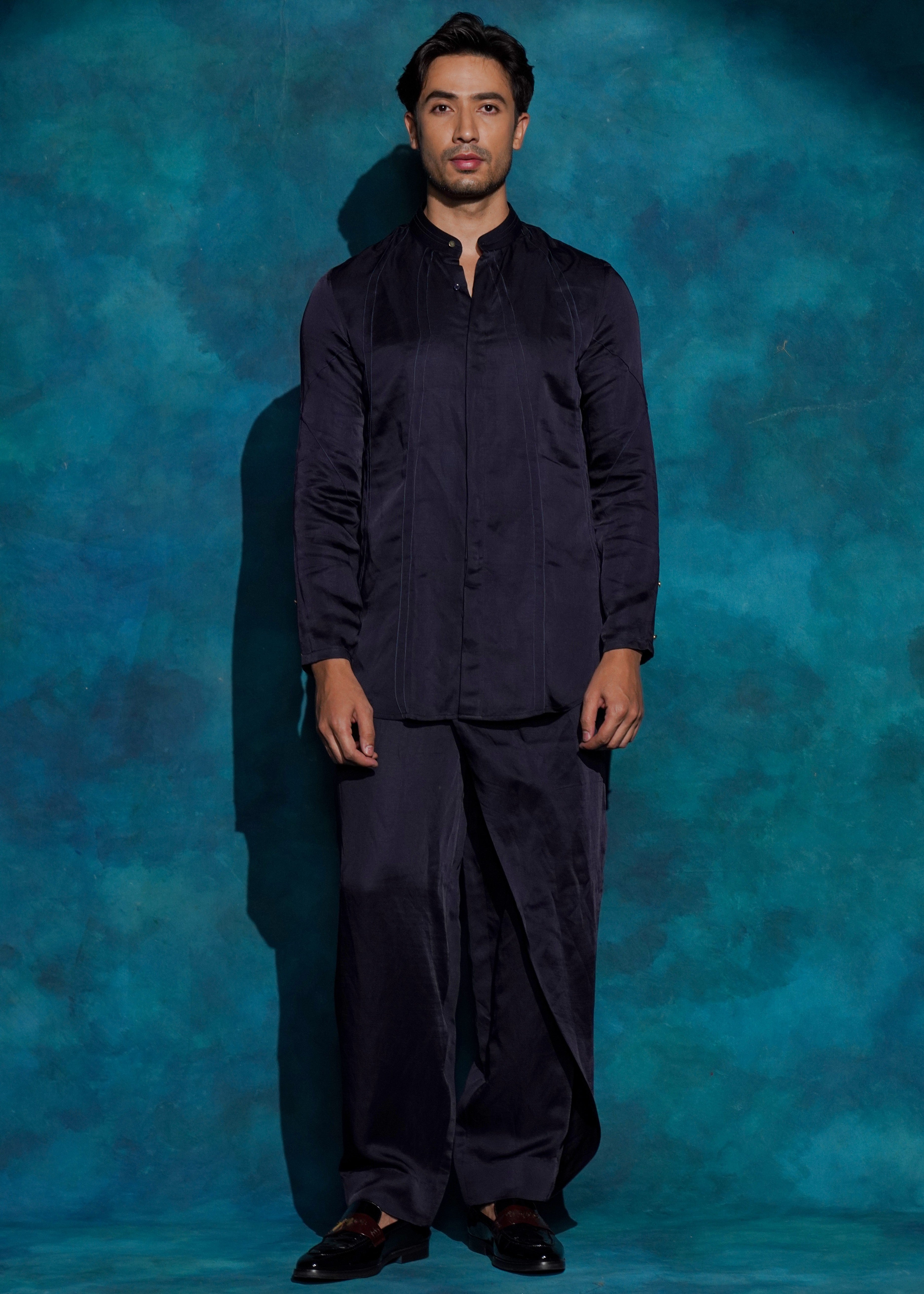 Midnight Blue Shirt Set