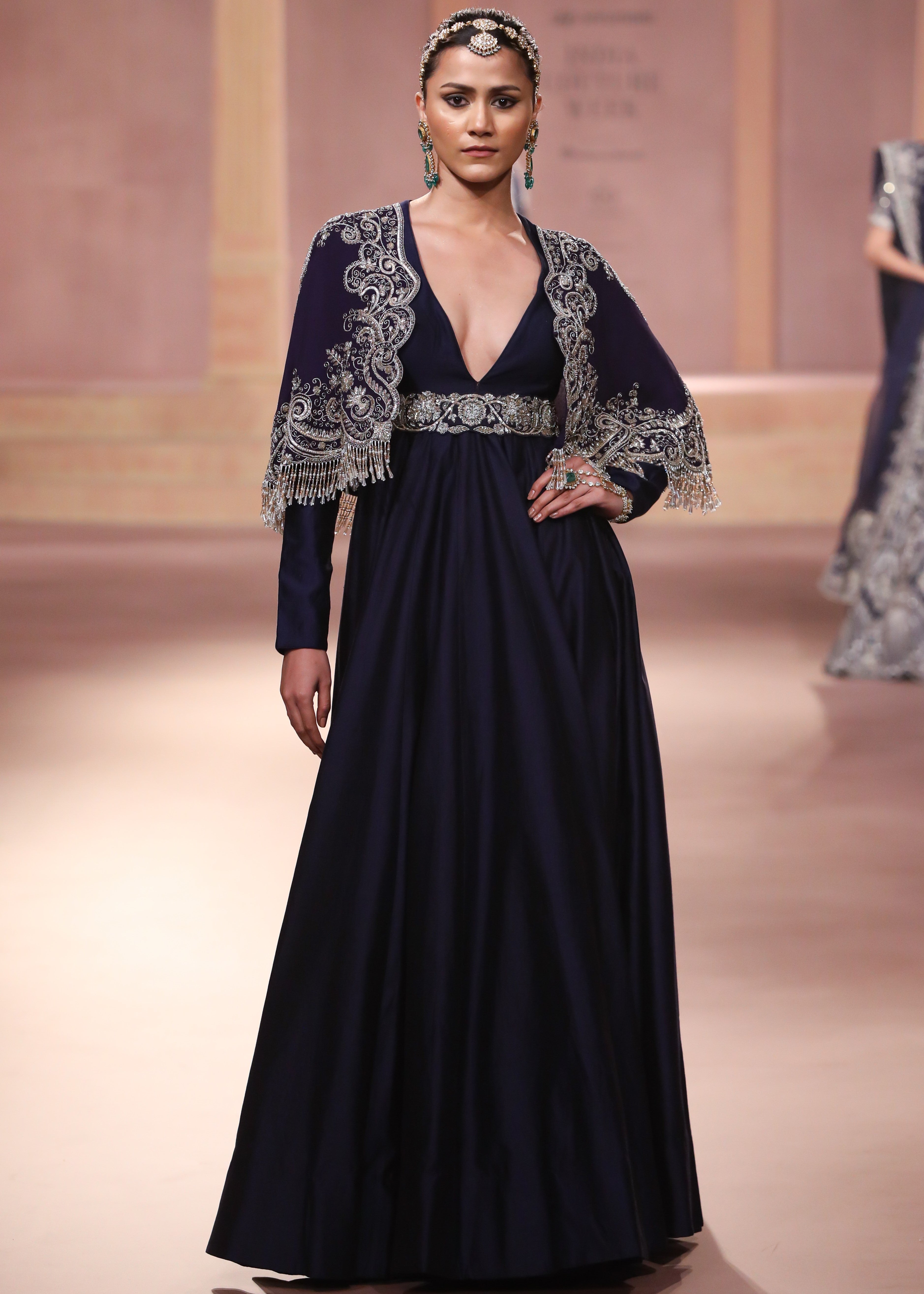 Purple Silk Anarkali Set