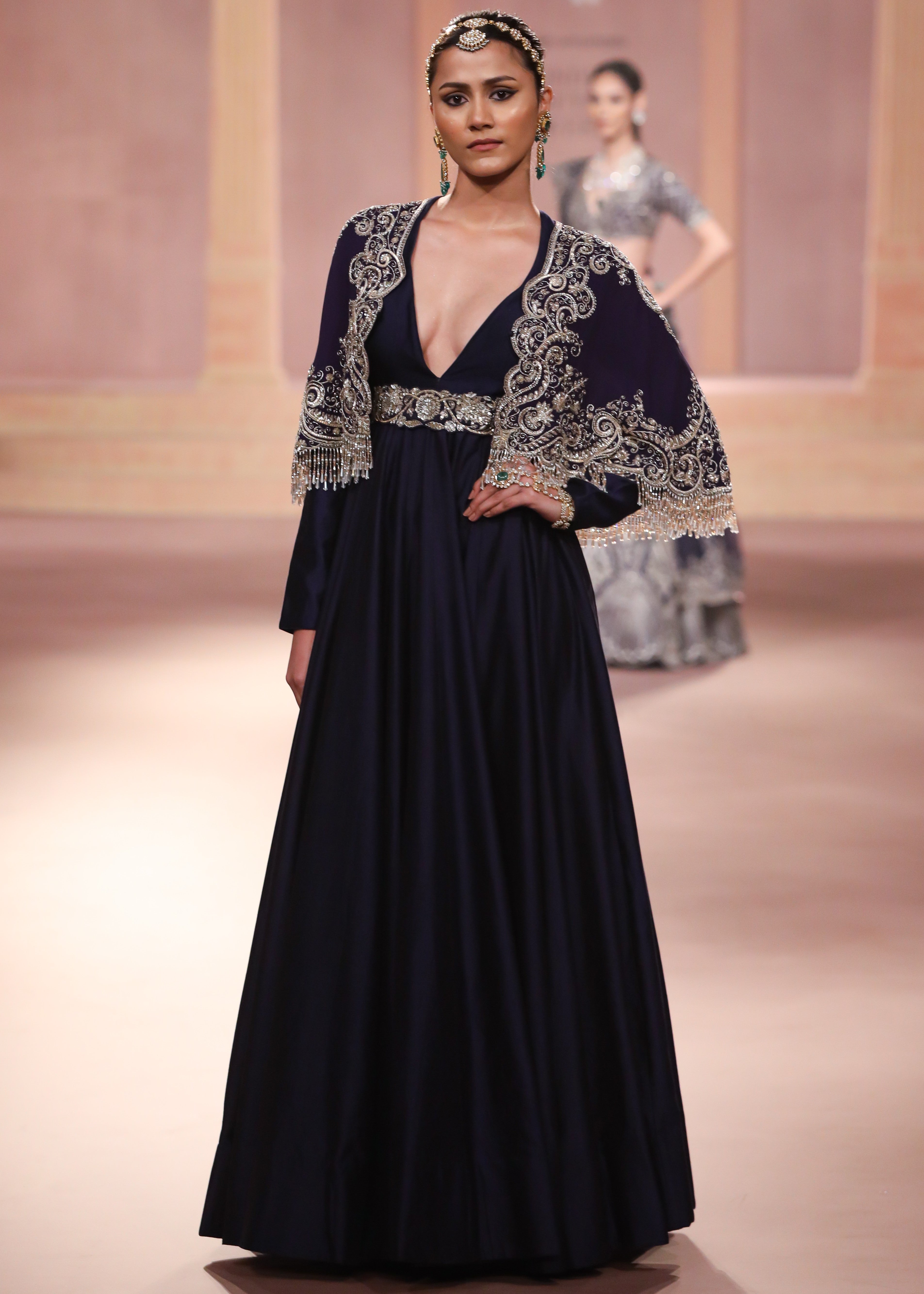 Purple Silk Anarkali Set