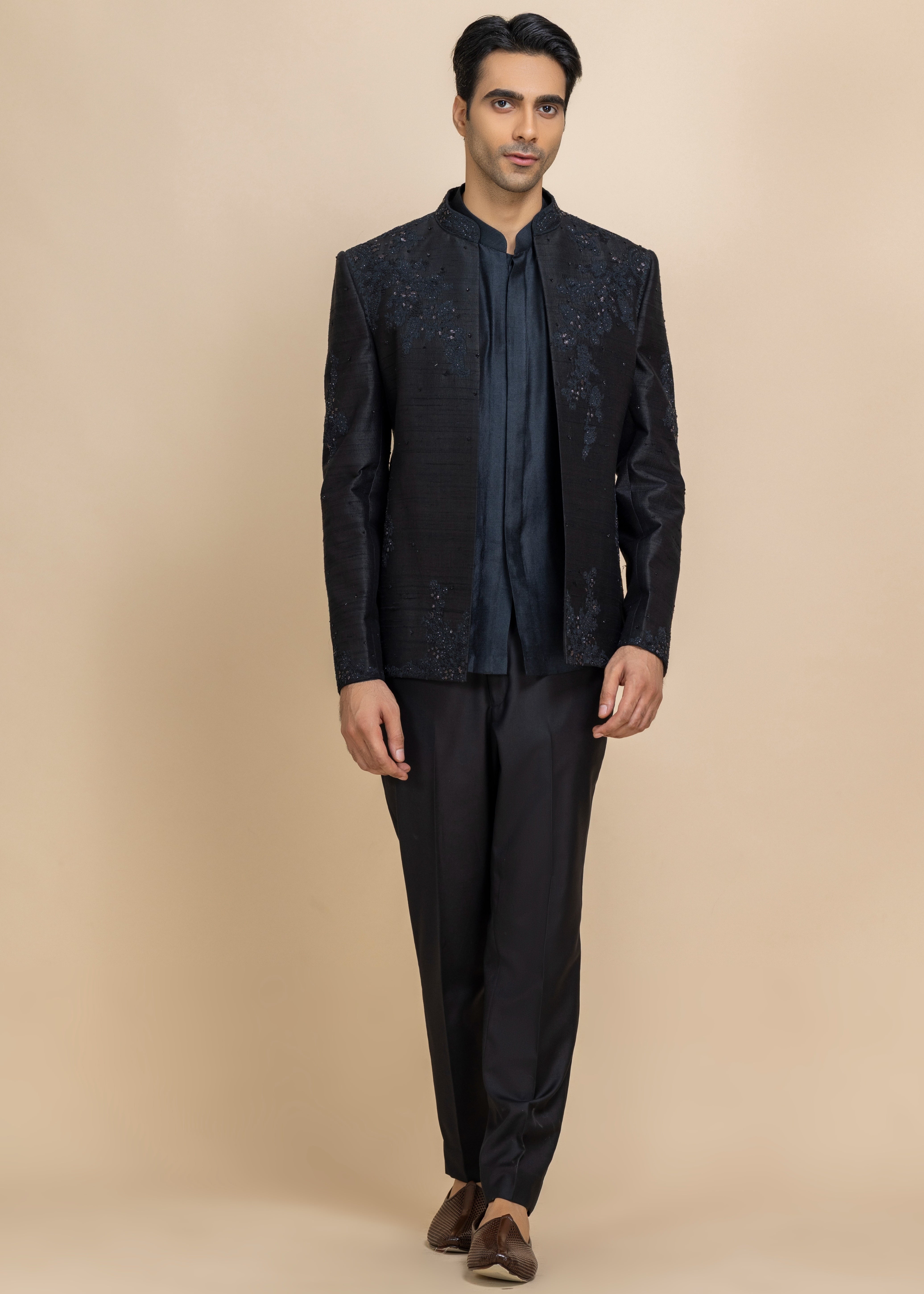 Siyahi Short Open Jacket & Kurta-pant Set