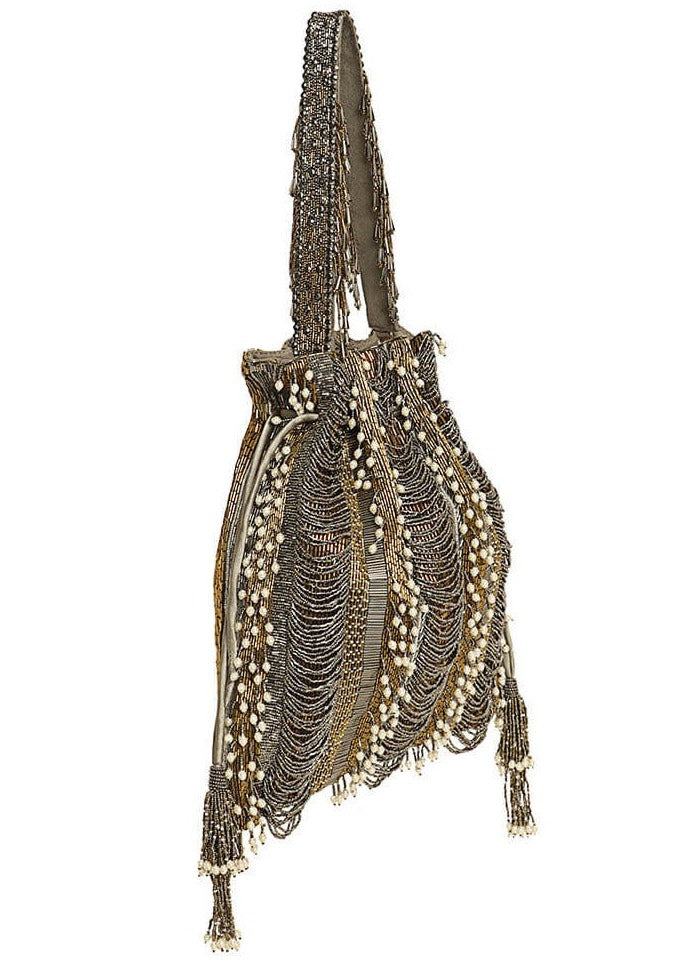 Ruche Potli Antique Gold Antique Silver Potli
