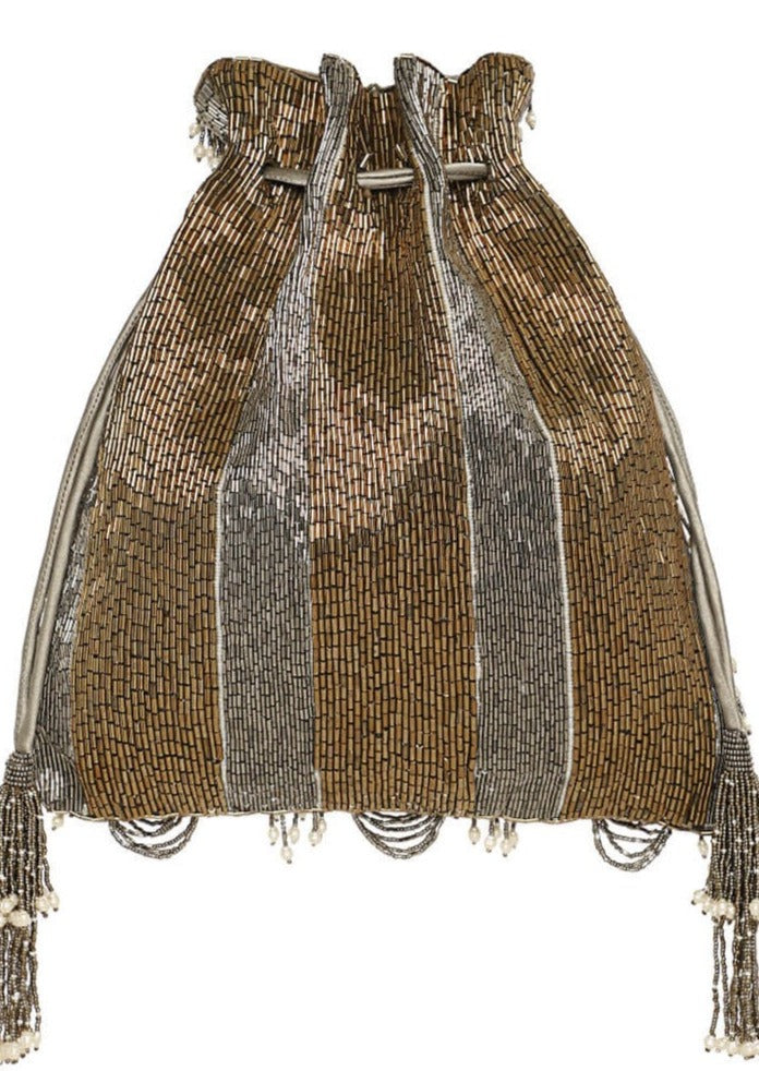Ruche Potli Antique Gold Antique Silver Potli