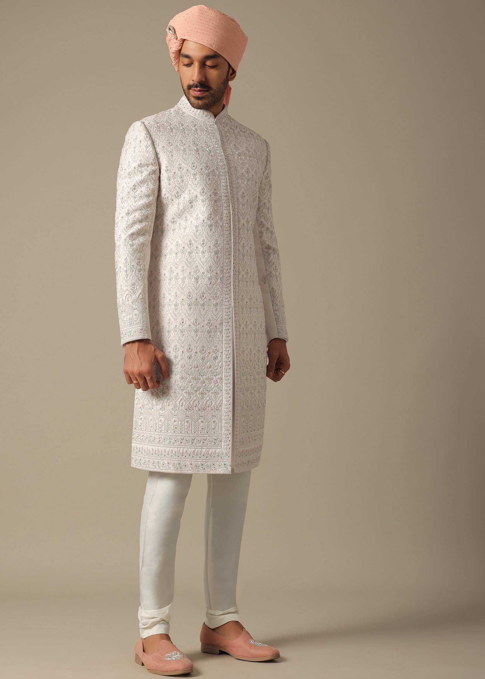 Regal Pink Sherwani Set