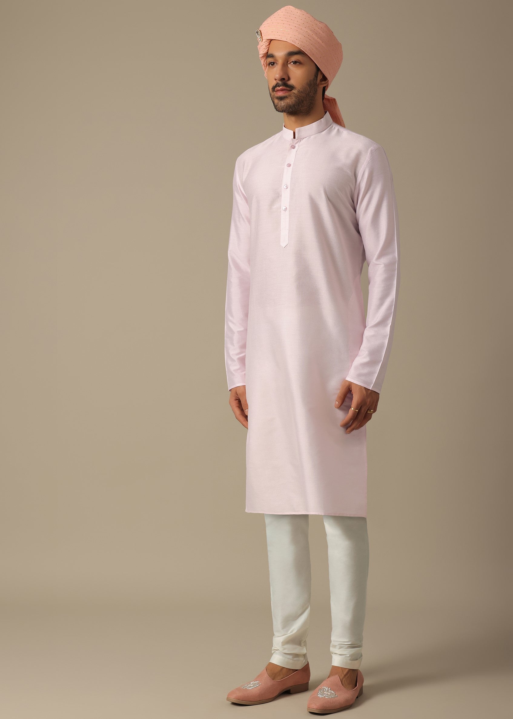 Regal Pink Sherwani Set