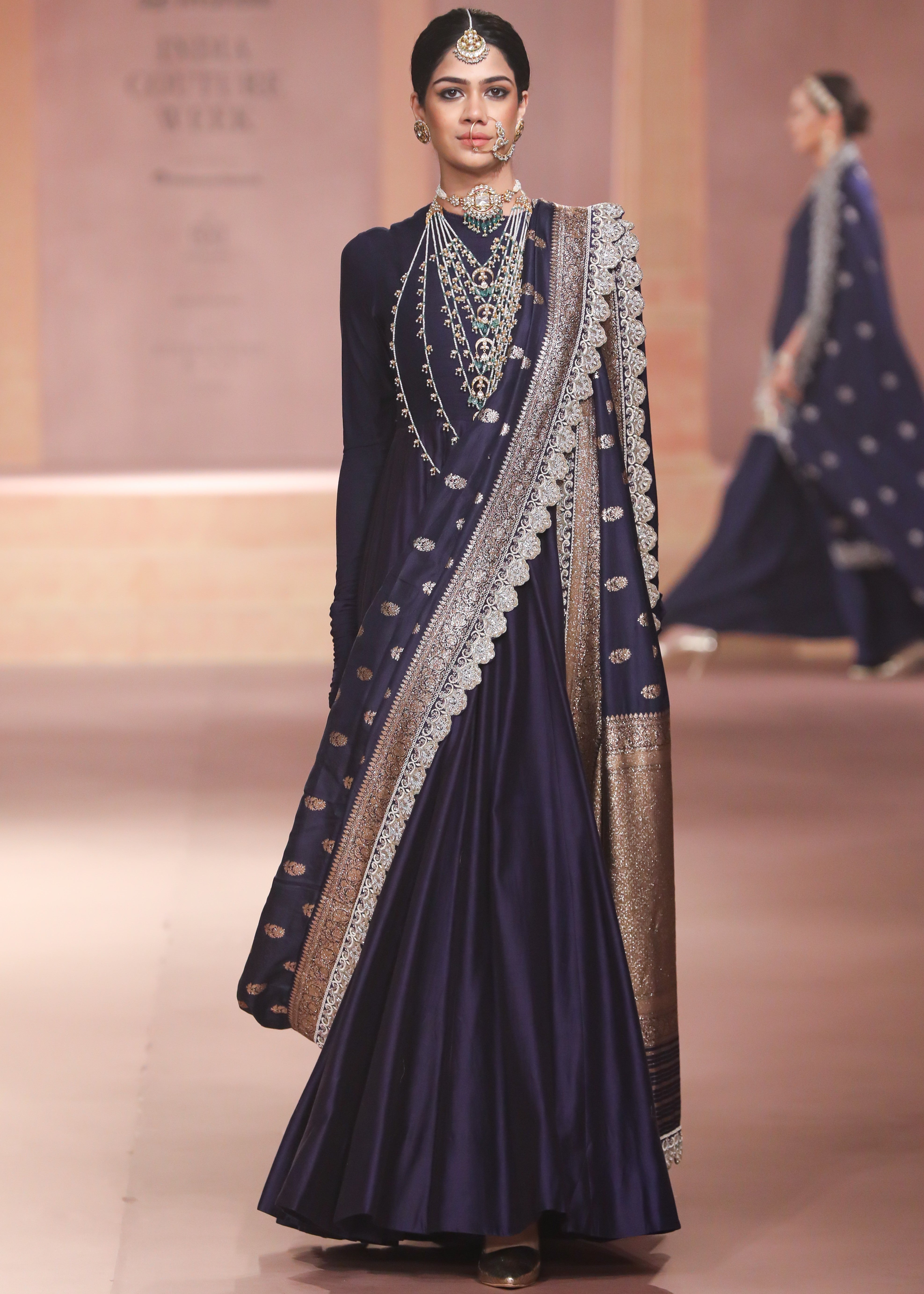 Purple Chanderi Anarkali Set