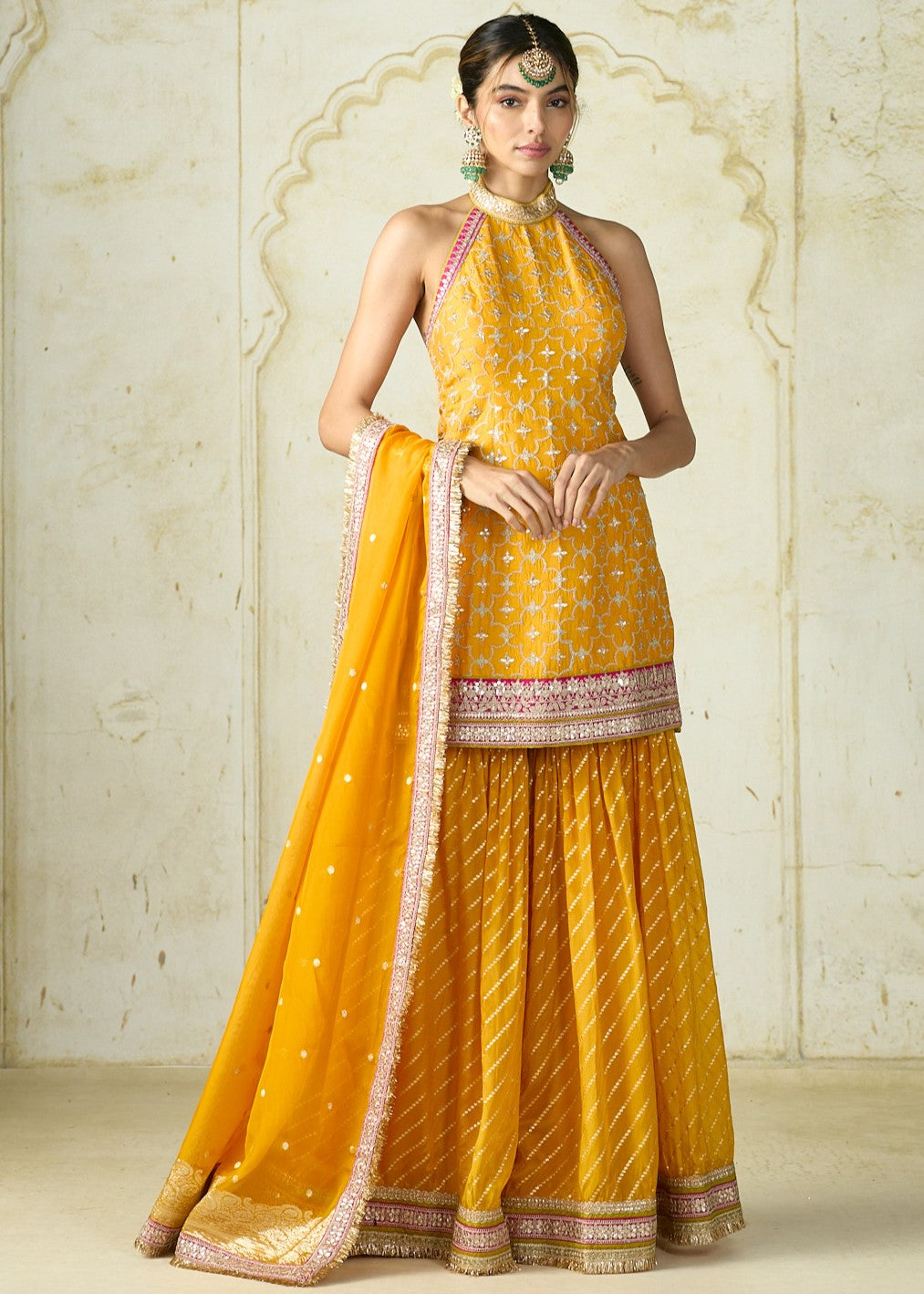 Mustard Yellow Kainaat Sharara Set