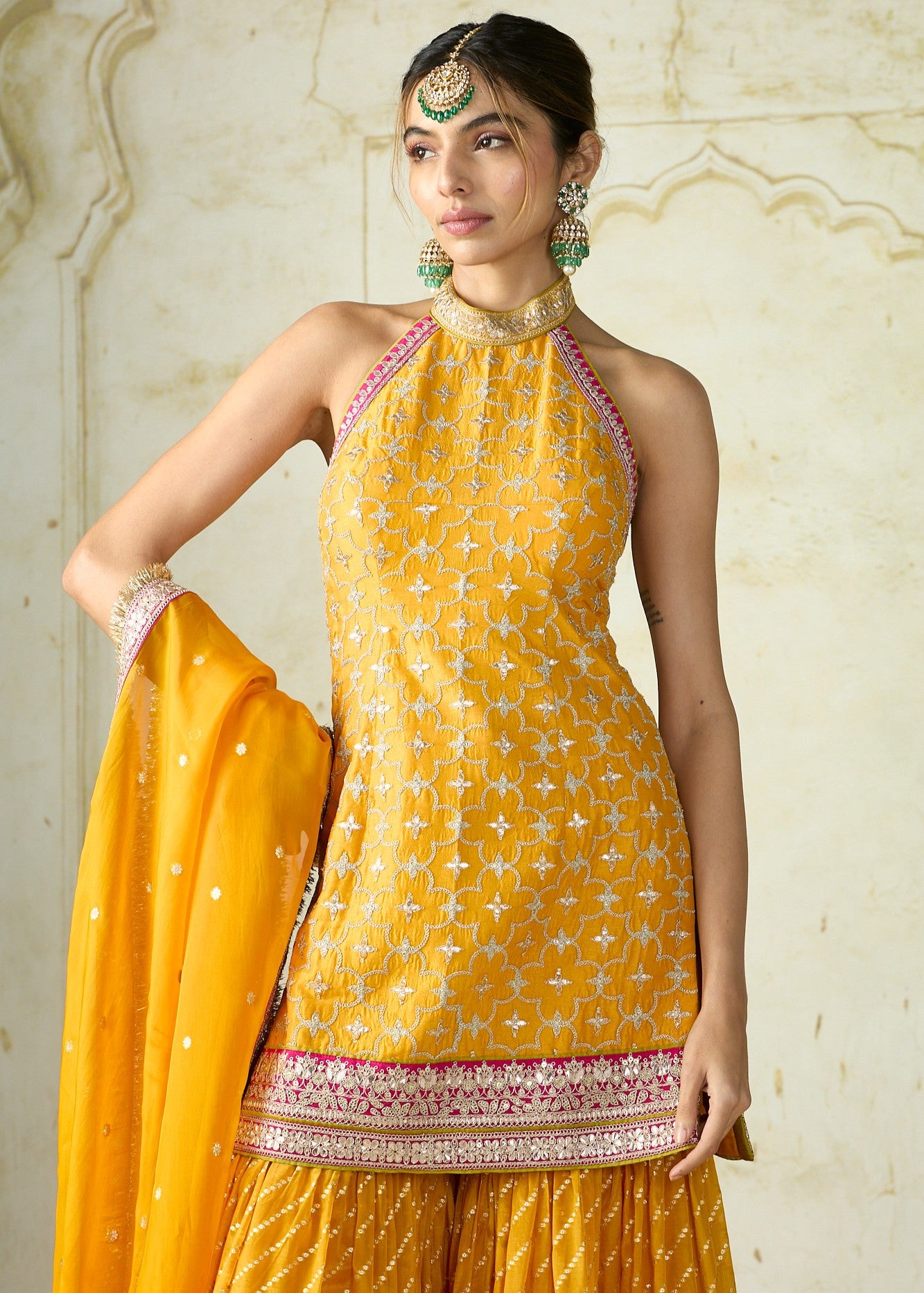 Mustard Yellow Kainaat Sharara Set