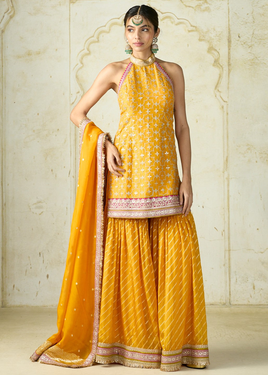 Mustard Yellow Kainaat Sharara Set